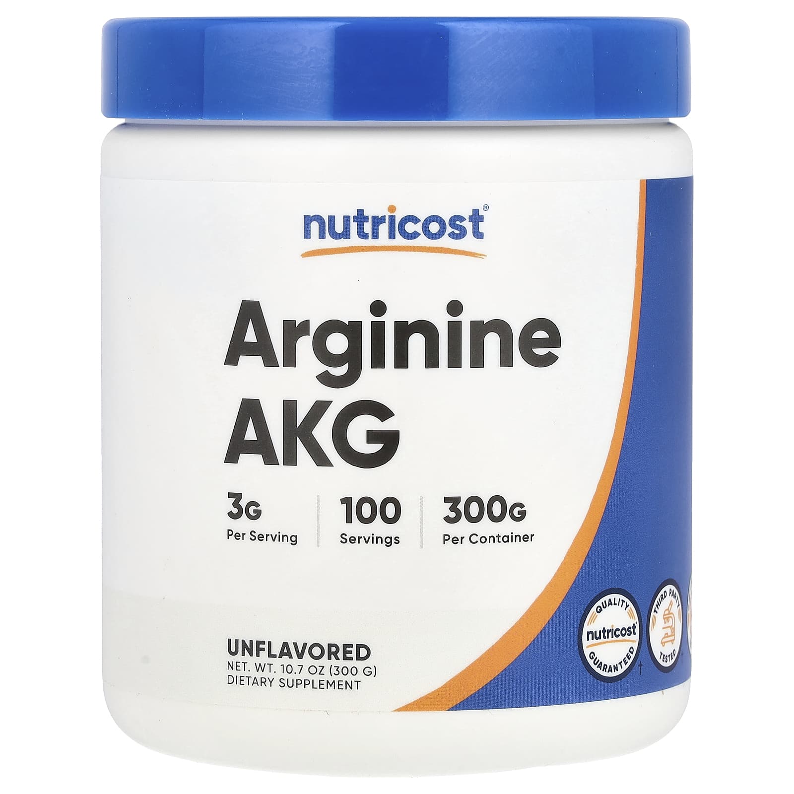 Nutricost, Arginine AKG, Unflavored, 10.7 oz (300 g) - B00X09QTP8