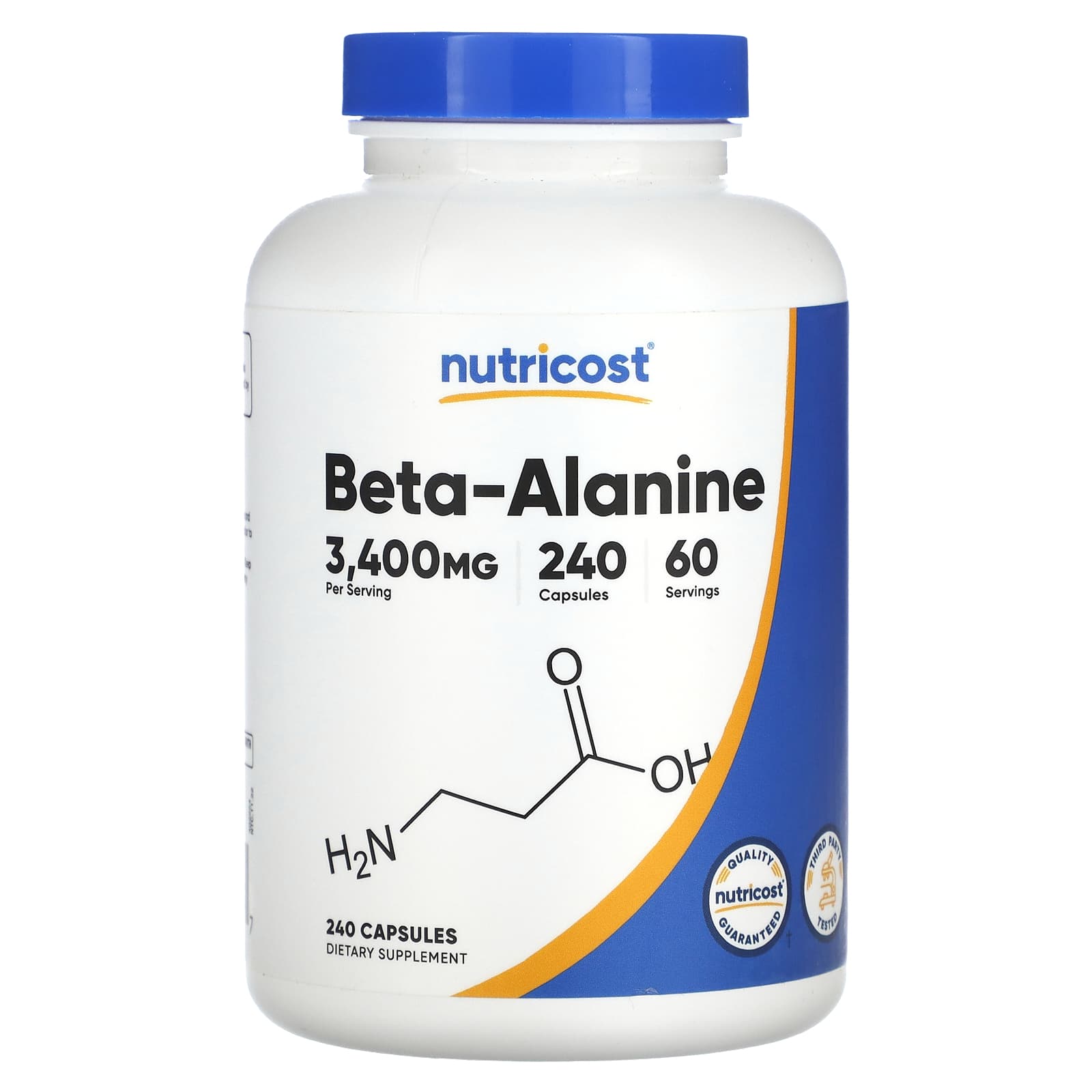 Nutricost, Beta-Alanine, 3,400 mg, 240 Capsules (850 mg per Capsule) - B07XZL1ZQS