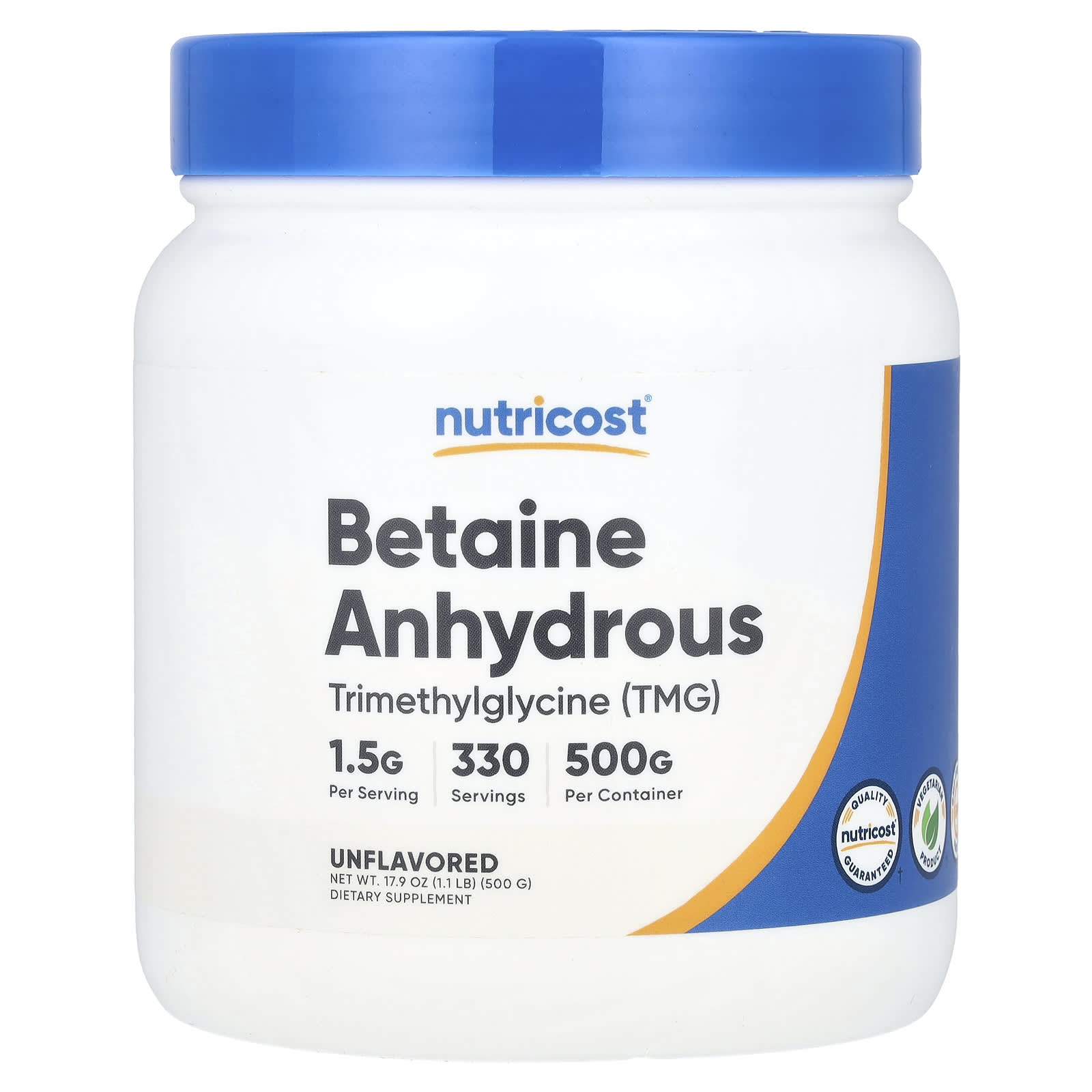 Nutricost, Betaine Anhydrous, Unflavored, 17.9 oz (500 g) - B01BCQ3RLE