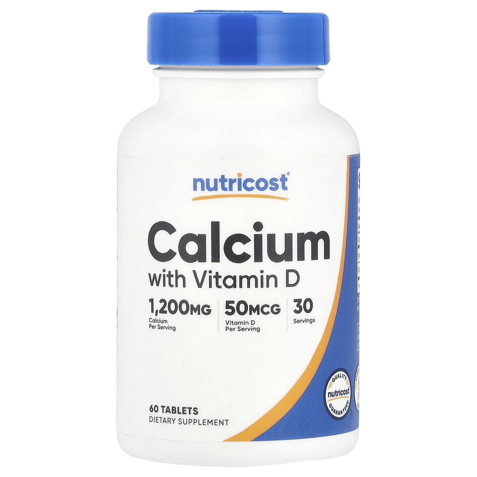Nutricost, Calcium with Vitamin D, 60 Tablets - B0988B9WH4