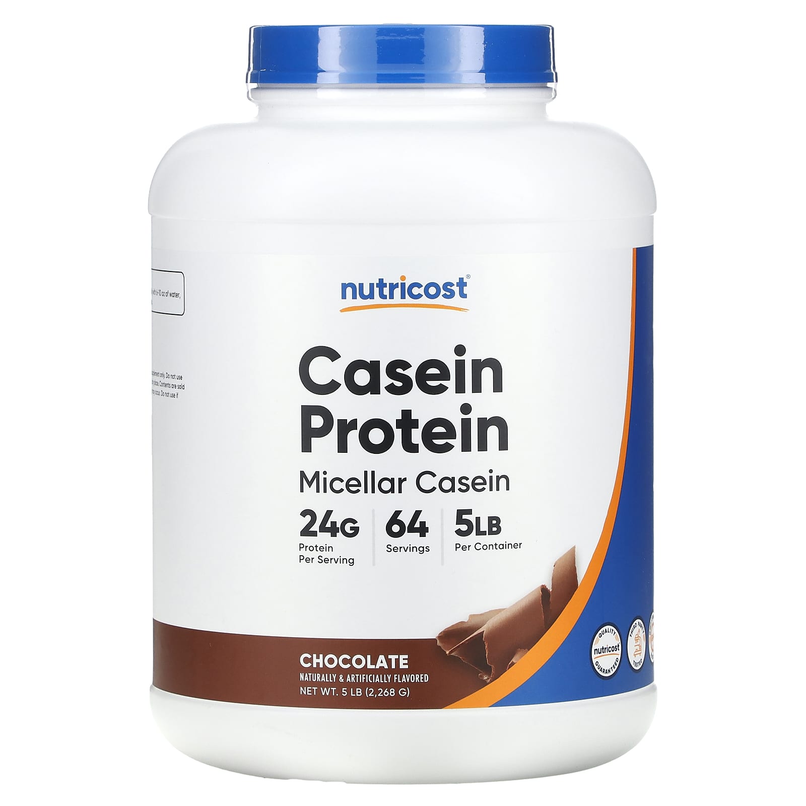 Nutricost, Casein Protein, Chocolate, 5 lb (2,268 g) - B07SFKZMT1