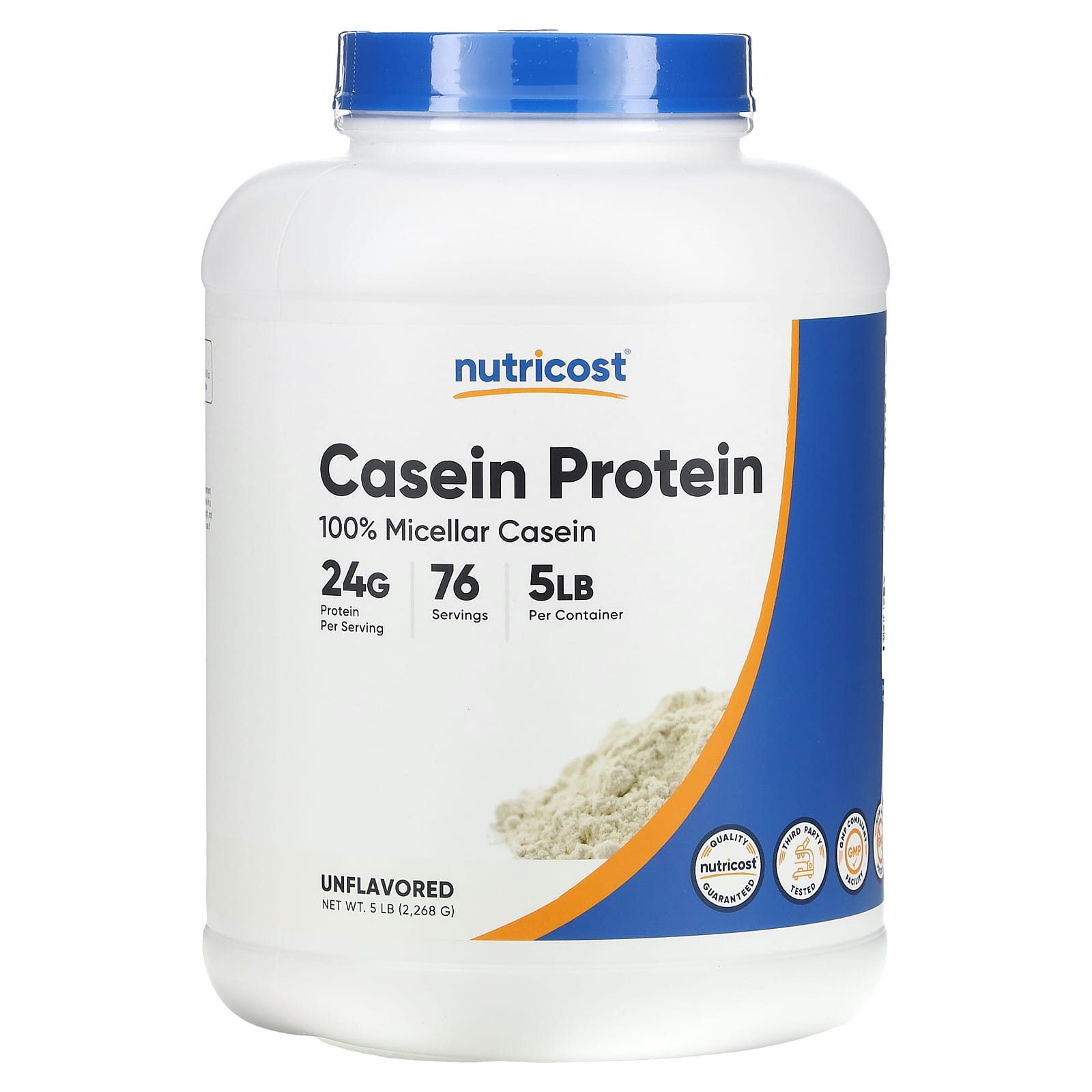 Nutricost, Casein Protein, Unflavored, 5 lb (2,268 g) - B08HSSFB2X