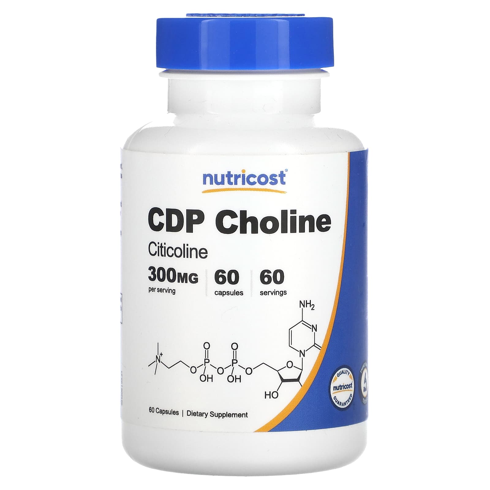Nutricost, CDP Choline, Citicoline, 300 mg, 60 Capsules - B07HPB3ZYR