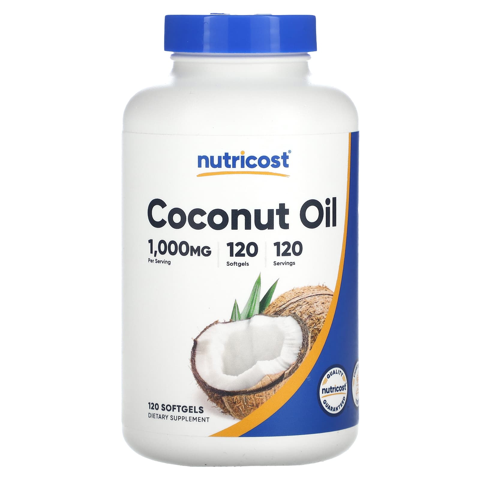 Nutricost, Coconut Oil, 1,000 mg , 120 Softgels - B07K385GM2