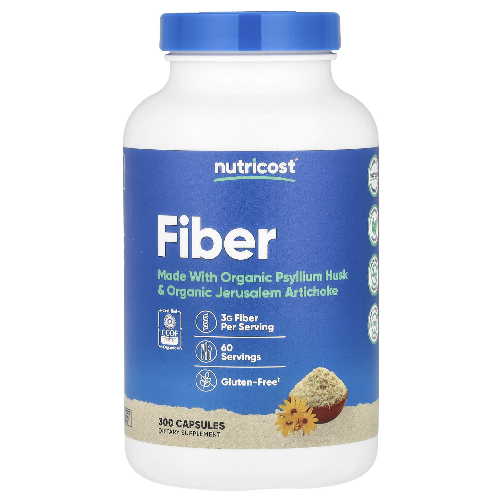 Nutricost, Fiber, 300 Capsules - B0BGYKP9NZ