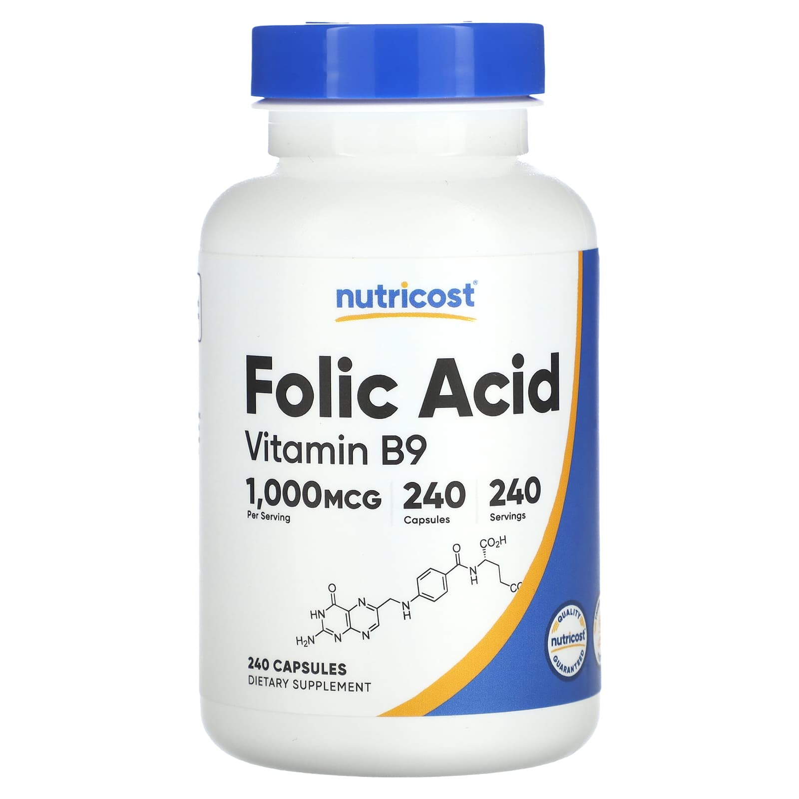 Nutricost, Folic Acid, 1,000 mcg, 240 Capsules - 
