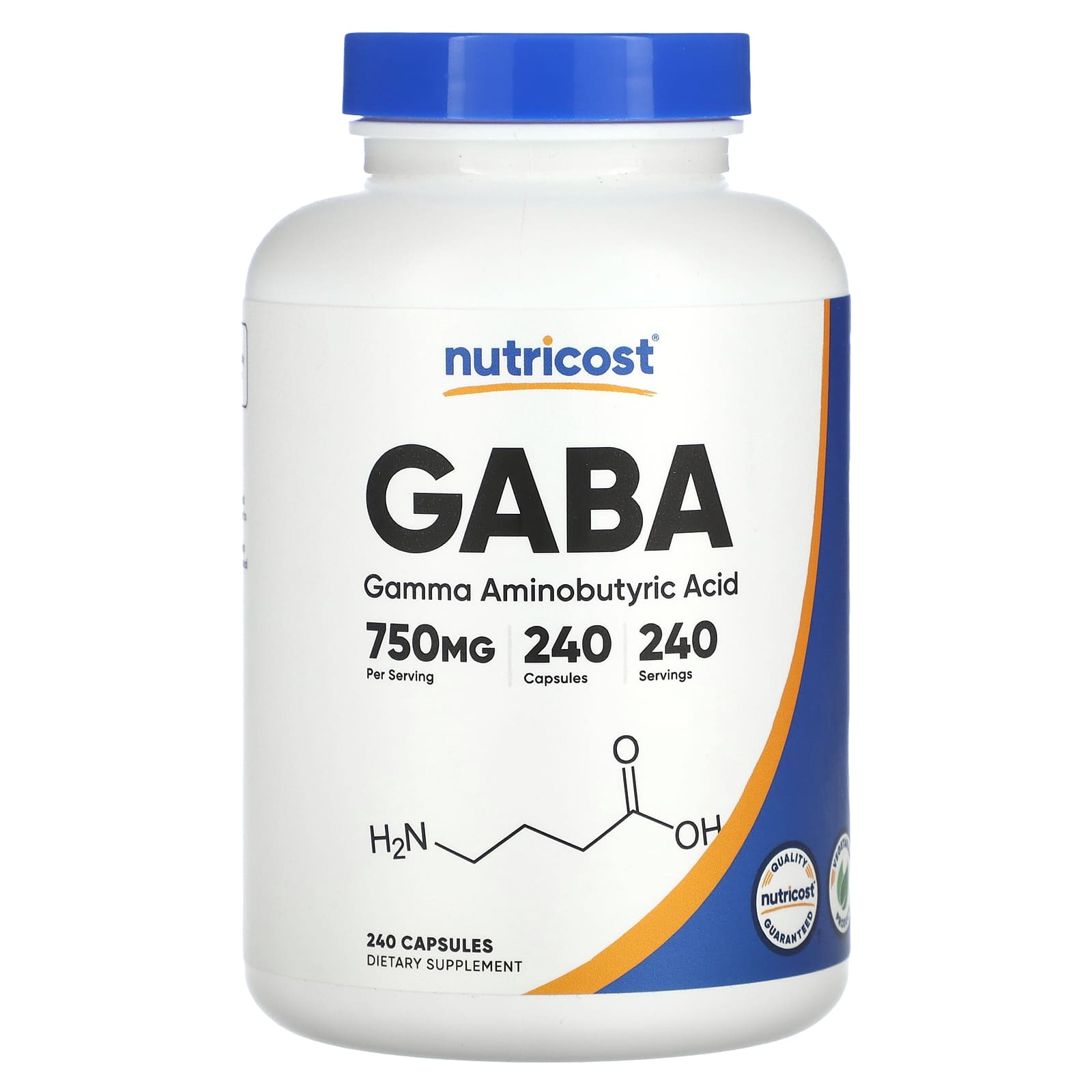 Nutricost, GABA, 750 mg, 240 Capsules - B09CXT8S6S