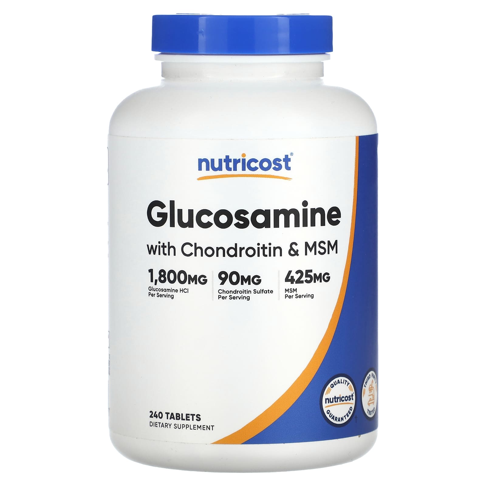 Nutricost, Glucosamine with Chondroitin & MSM, 240 Tablets - B09D5P7F7K