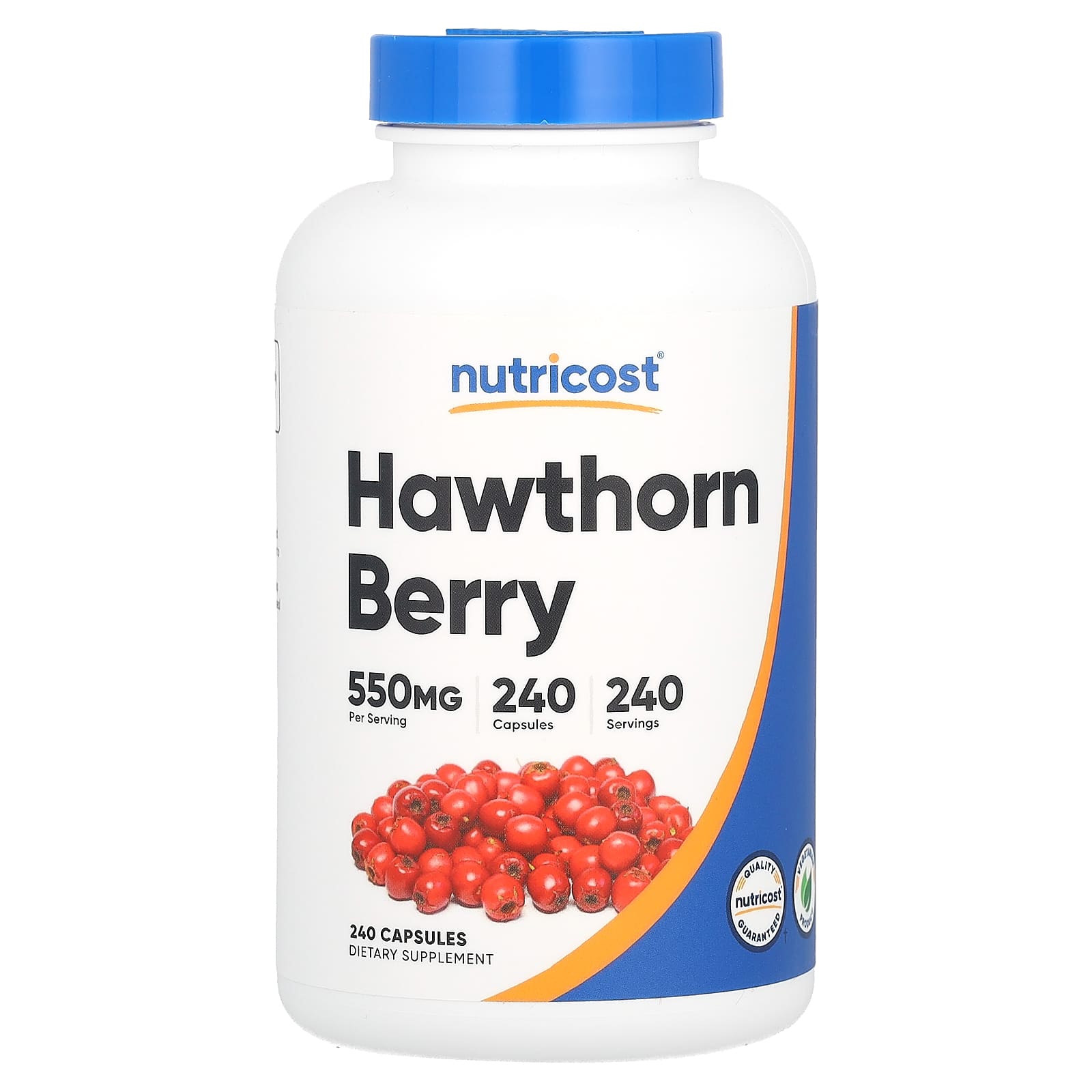Nutricost, Hawthorn Berry, 550 mg, 240 Capsules - B0BCXVF6BN