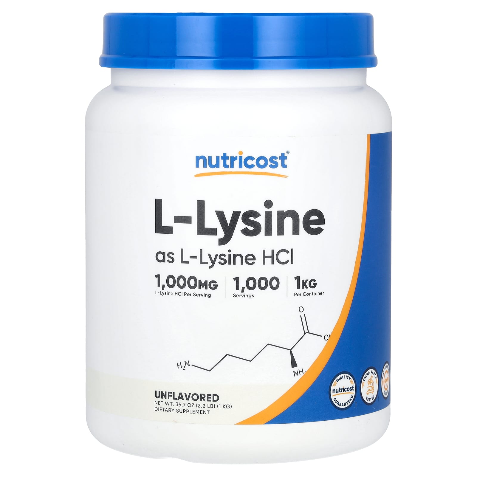 Nutricost, L-Lysine, Unflavored, 35.7 oz (1 kg) - B079J33VZW