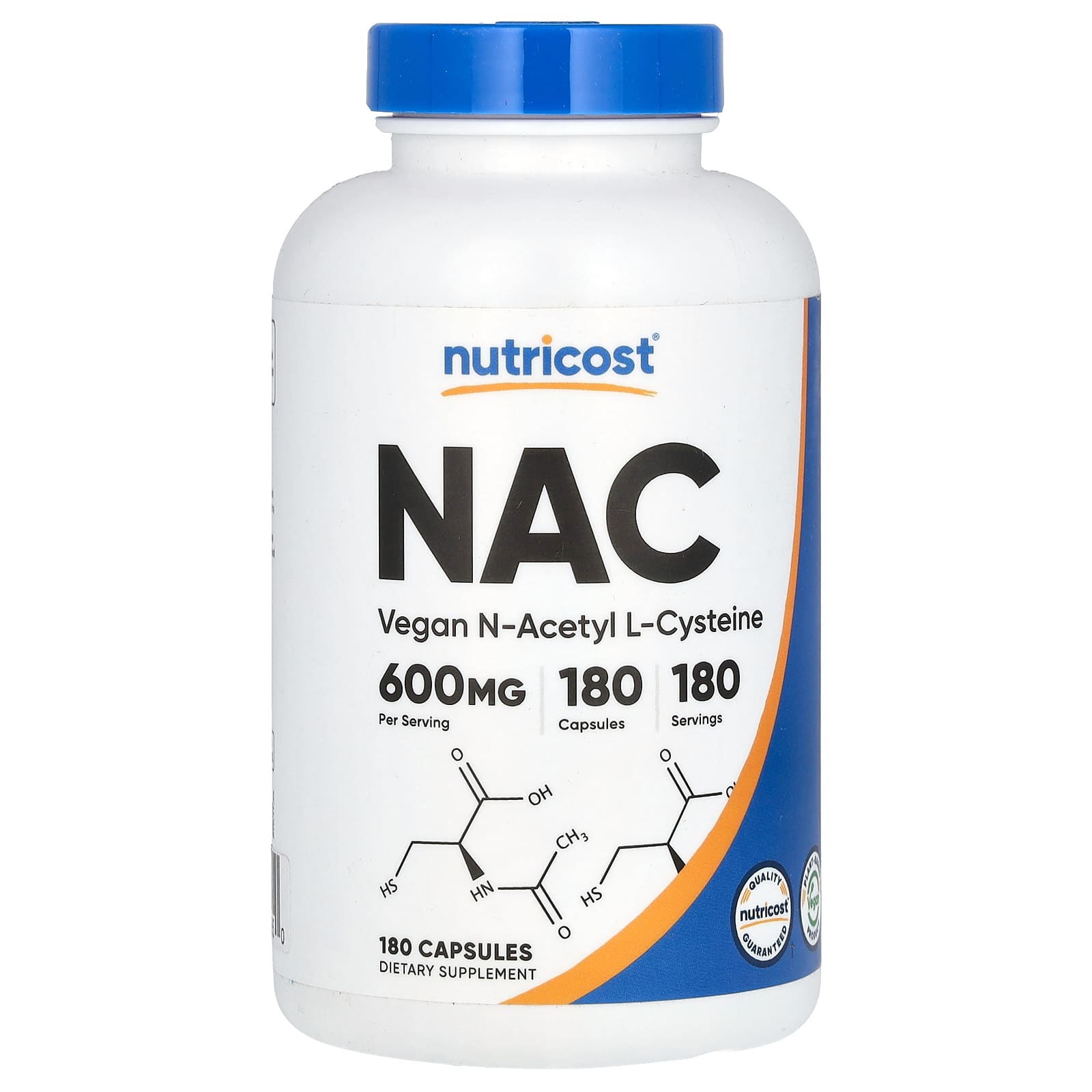 Nutricost, NAC, Vegan N-Acetyl L-Cysteine, 600 mg, 180 Capsules - B01CUQFKW4