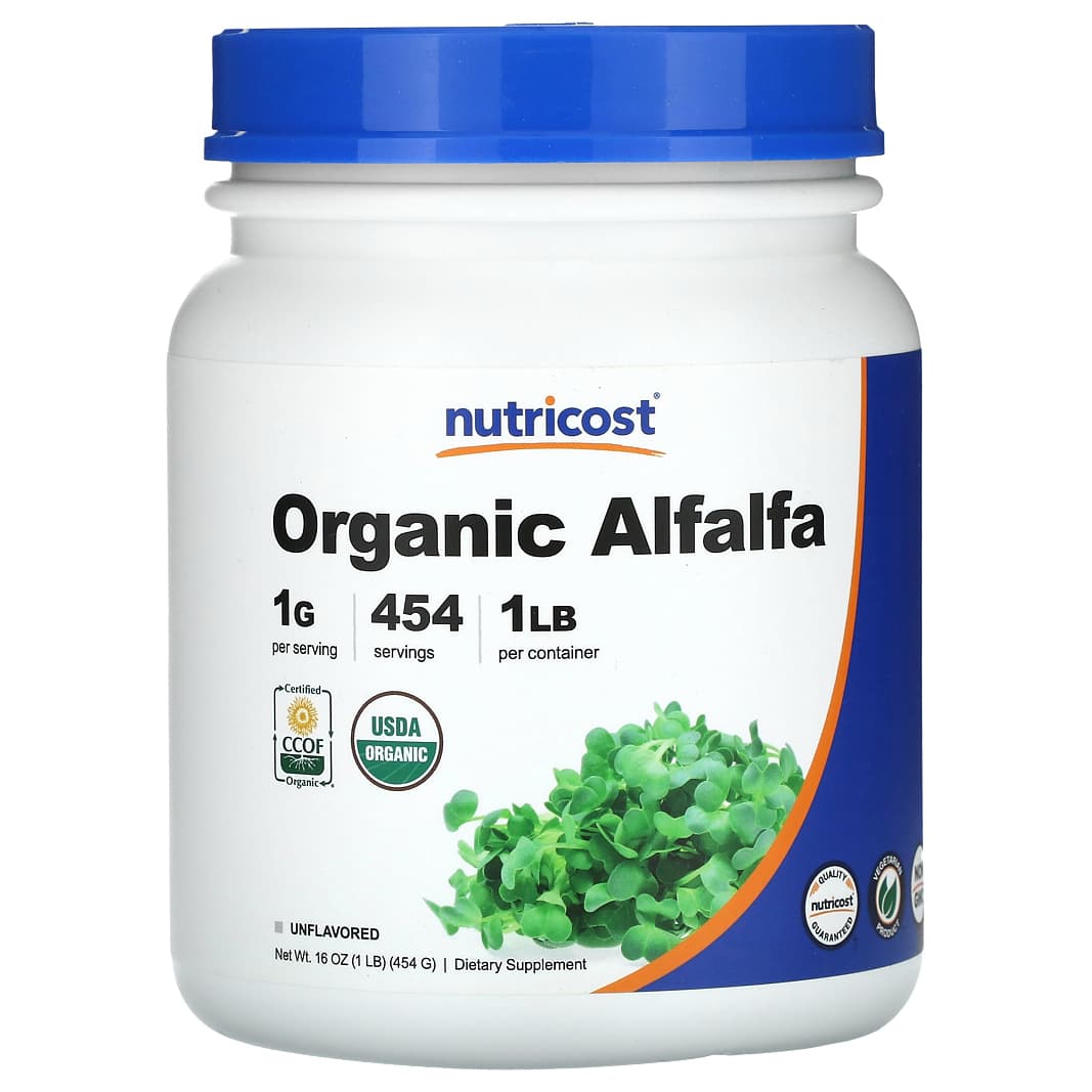 Nutricost, Organic Alfalfa Powder, Unflavored, 16 oz (454 g) - B07QR12RZJ