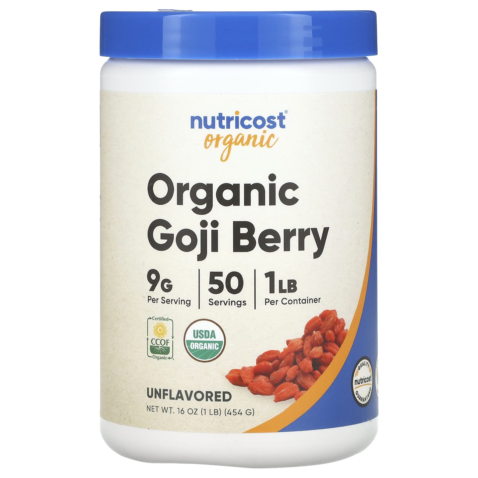 Nutricost, Organic Goji Berry, Unflavored, 1 lb (454 g) - B081QX5NFW