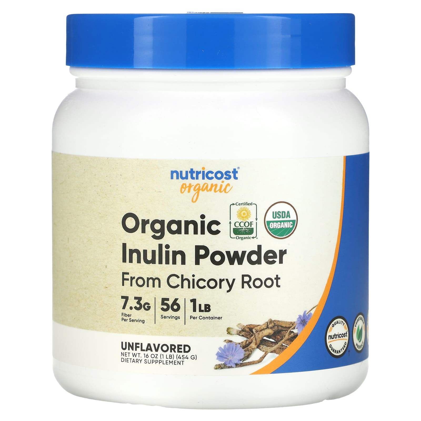 Nutricost, Organic Inulin Powder, Unflavored, 16 oz (454 g) - B08RRSZ8H6