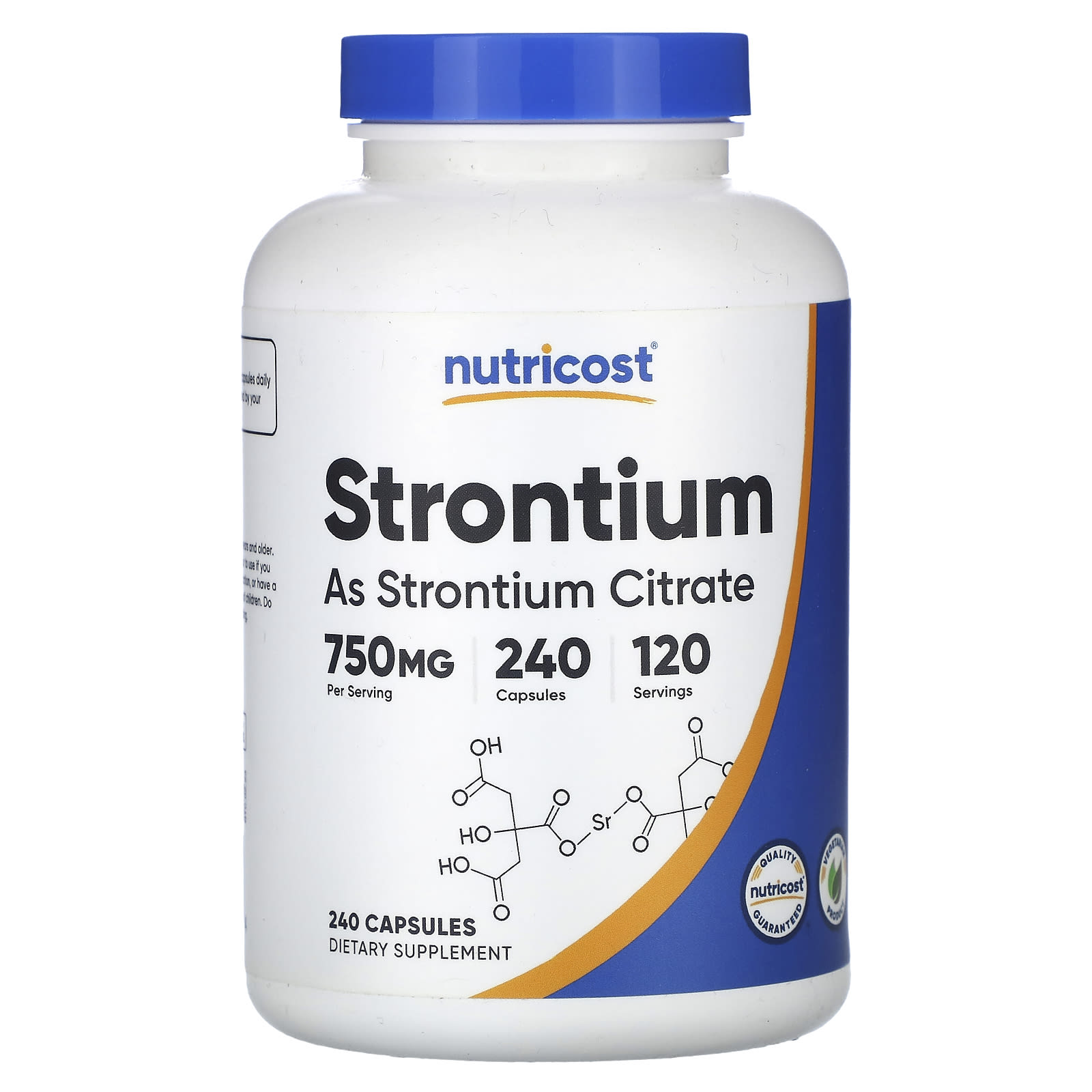 Nutricost, Strontium, 750 mg , 240 Capsules (375 mg per Capsule) - B0B22R9P79