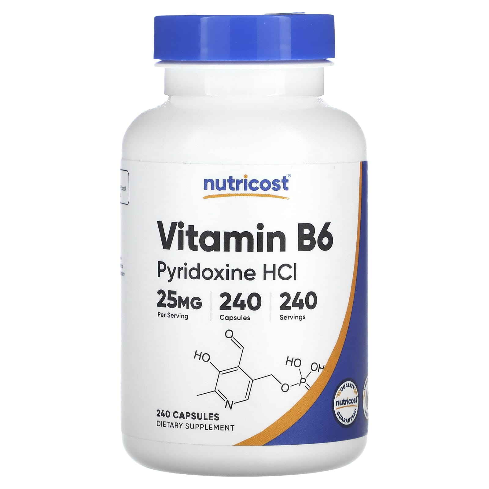 Nutricost, Vitamin B6, Pyridoxine HCl, 25 mg, 240 Capsules - B0B3LHGB19