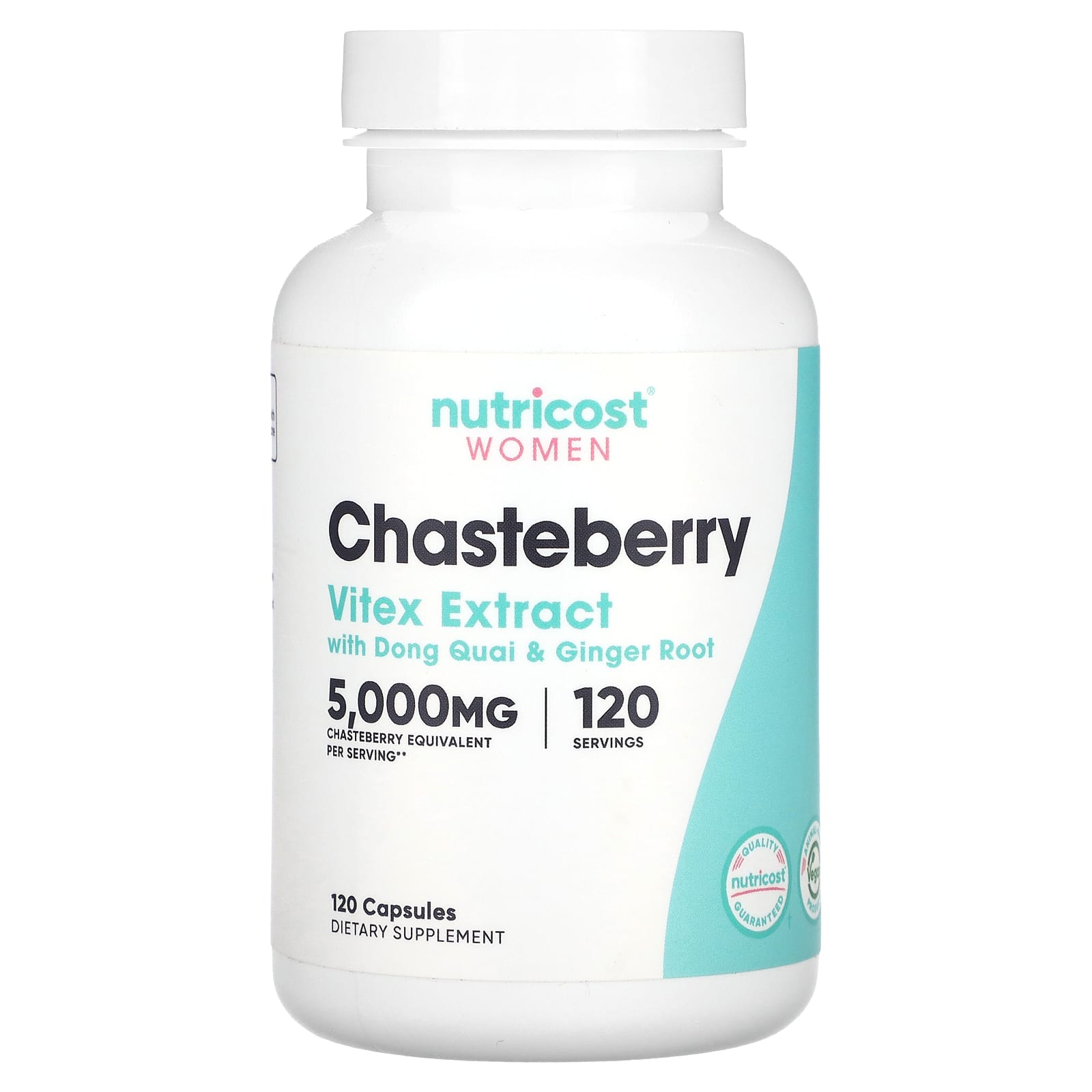 Nutricost, Women, Chasteberry with Dong Quai & Ginger Root, 5,000 mg, 120 Capsules - B0BHZTTNRF