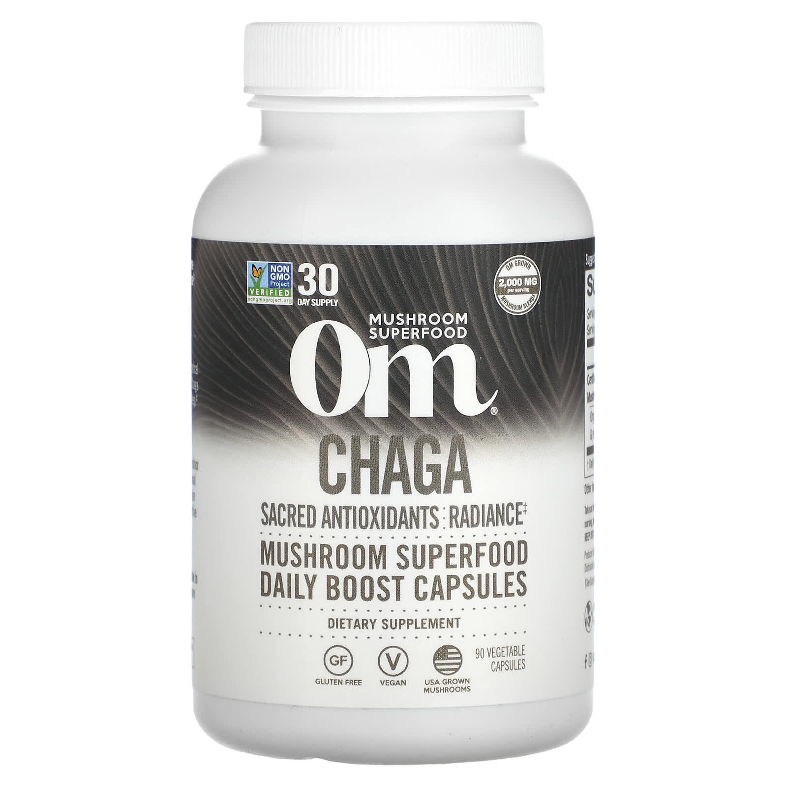 Om Mushrooms, Chaga, 2,000 mg, 90 Vegetable Capsules (667 mg per Capsule ) - B07L39HGLG