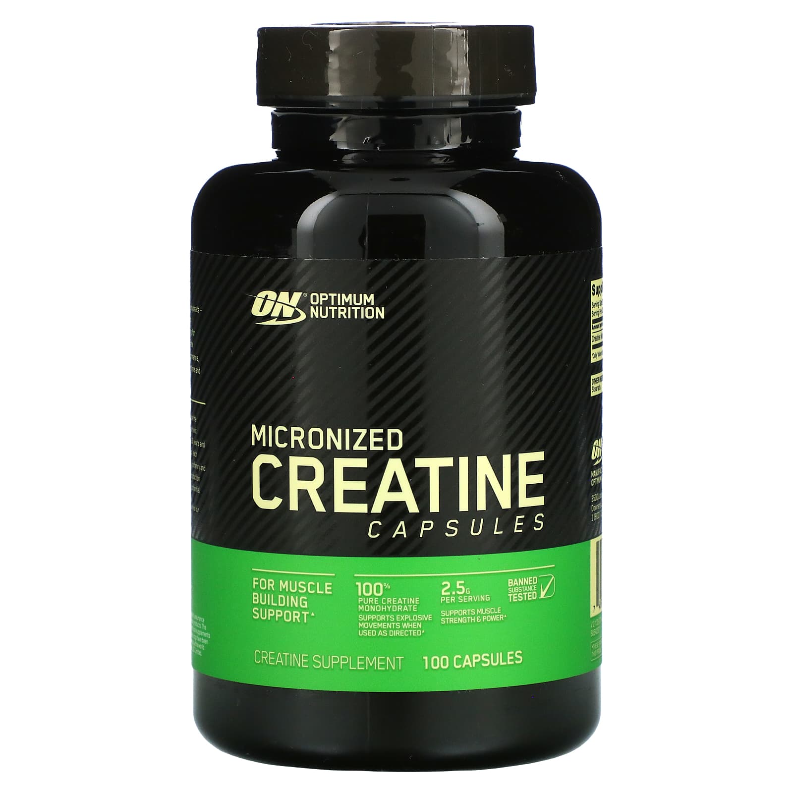 Optimum Nutrition, Micronized Creatine Capsules, 2.5 g, 100 Capsules (1.25 g per Capsule ) - B00DLWONF2