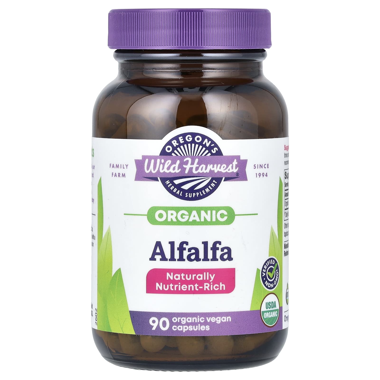Oregon's Wild Harvest, Organic Alfalfa, 90 Organic Vegan Capsules - B0006ZWUPM