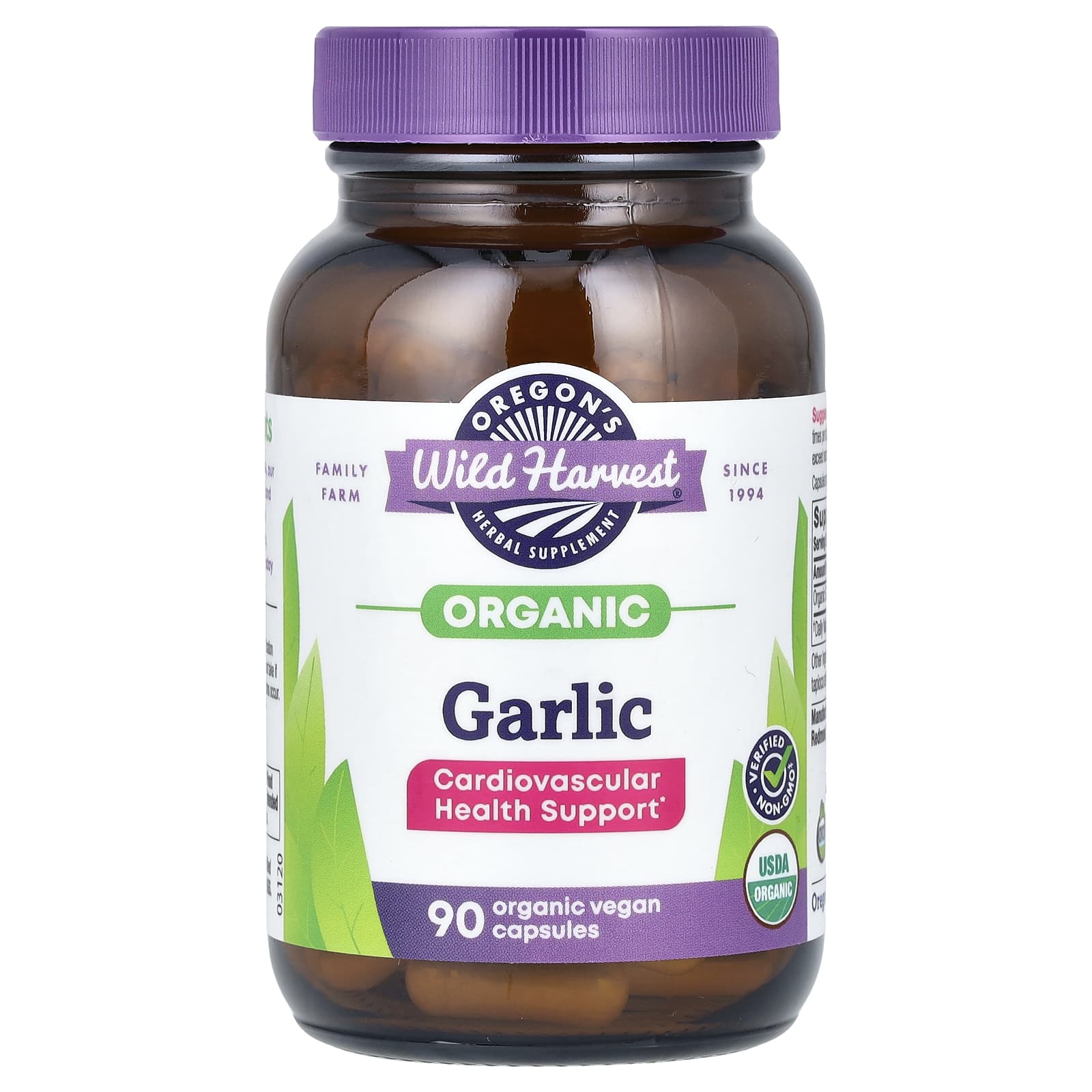 Oregon's Wild Harvest, Organic Garlic, 90 Organic Vegan Capsules - B0006ZWUTI