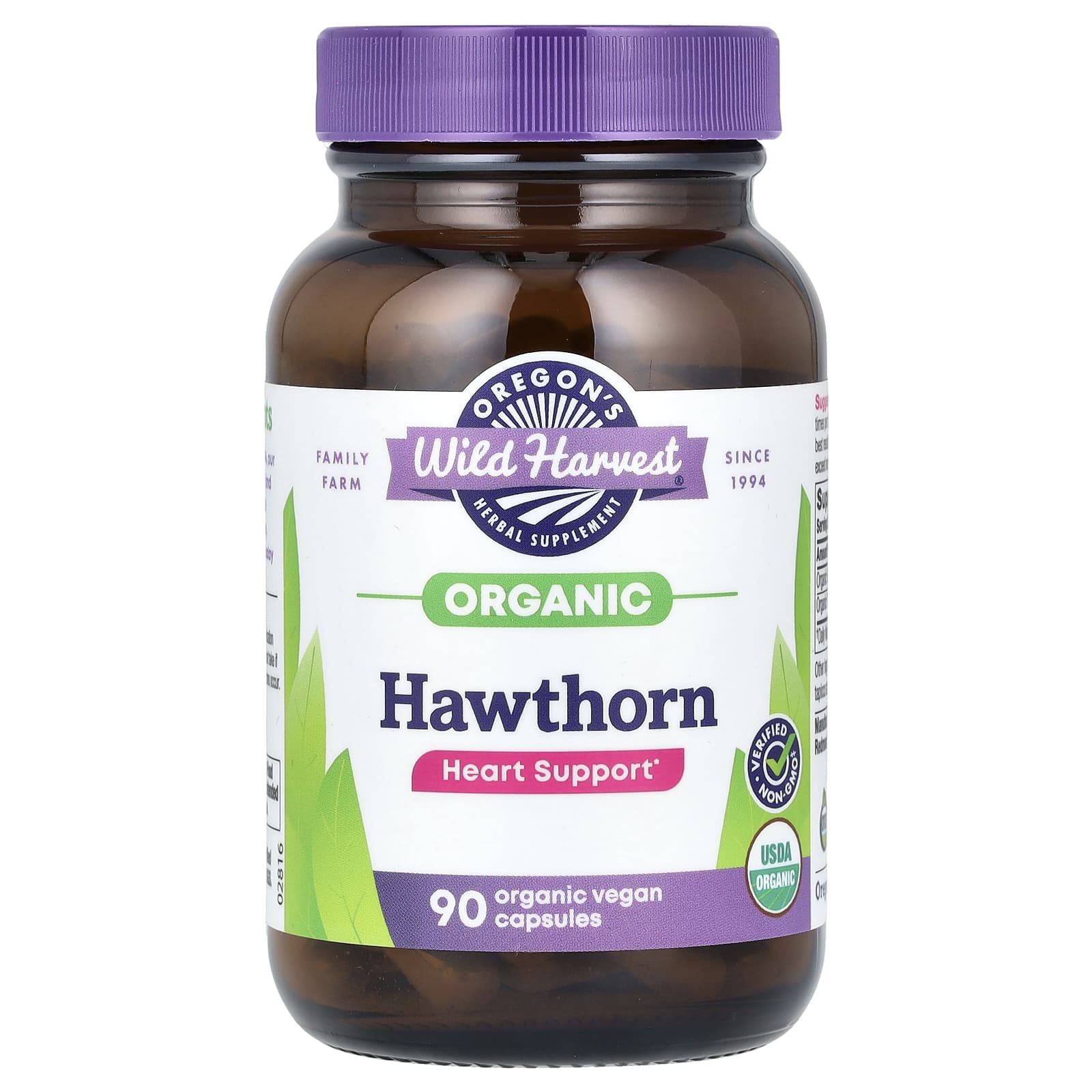 Oregon's Wild Harvest, Organic Hawthorn, 90 Vegan Capsules - B0006ZWUUM