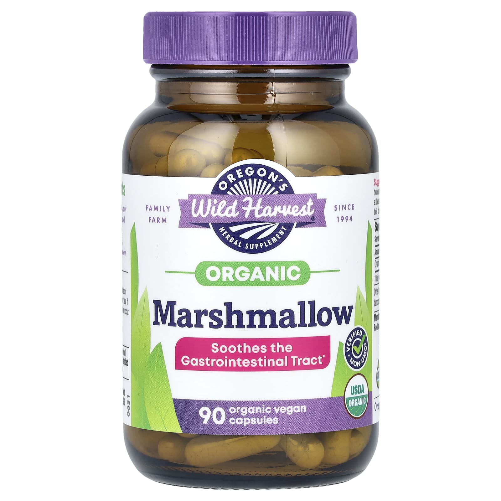 Oregon's Wild Harvest, Organic Marshmallow, 90 Organic Vegan Capsules - B007WU5Q3W