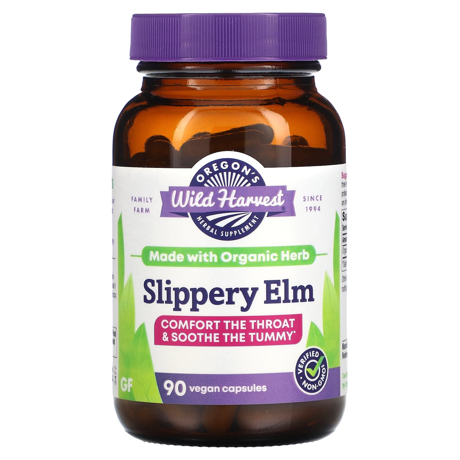 Oregon's Wild Harvest, Slippery Elm, 90 Vegan Capsules - B0028D622W
