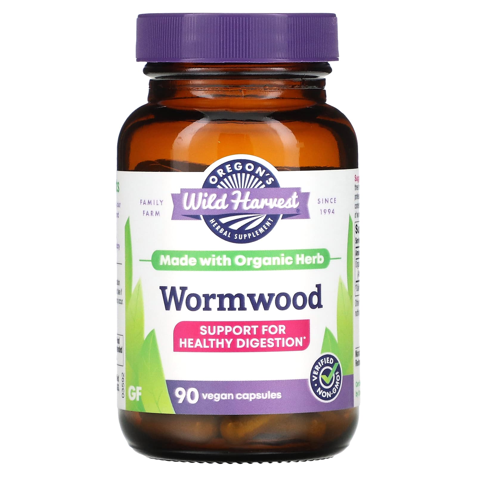 Oregon's Wild Harvest, Wormwood, 90 Vegan Capsules - B00016XCBW