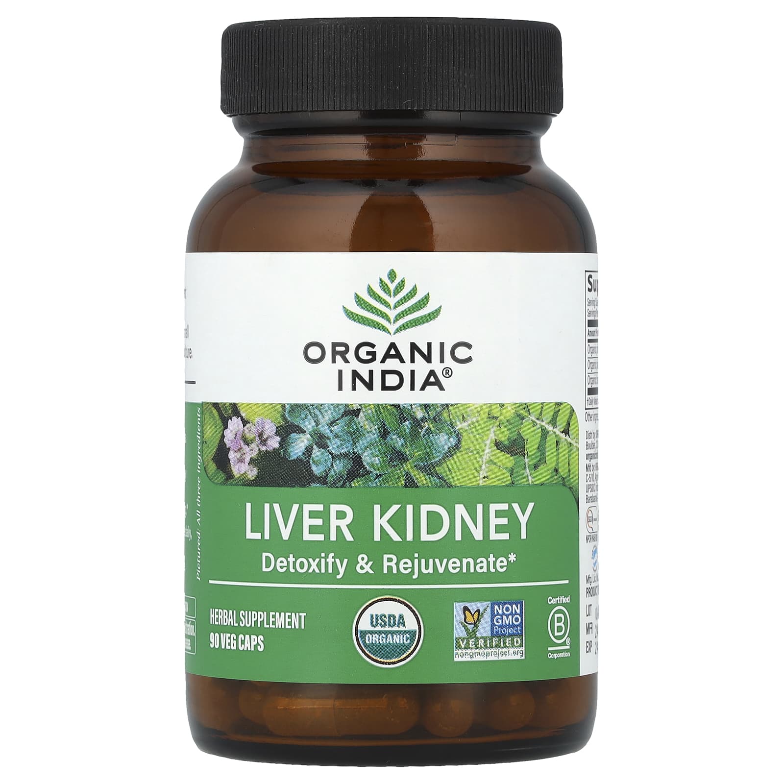 Organic India, Liver Kidney, 90 Veg Caps - B003XNCHAM