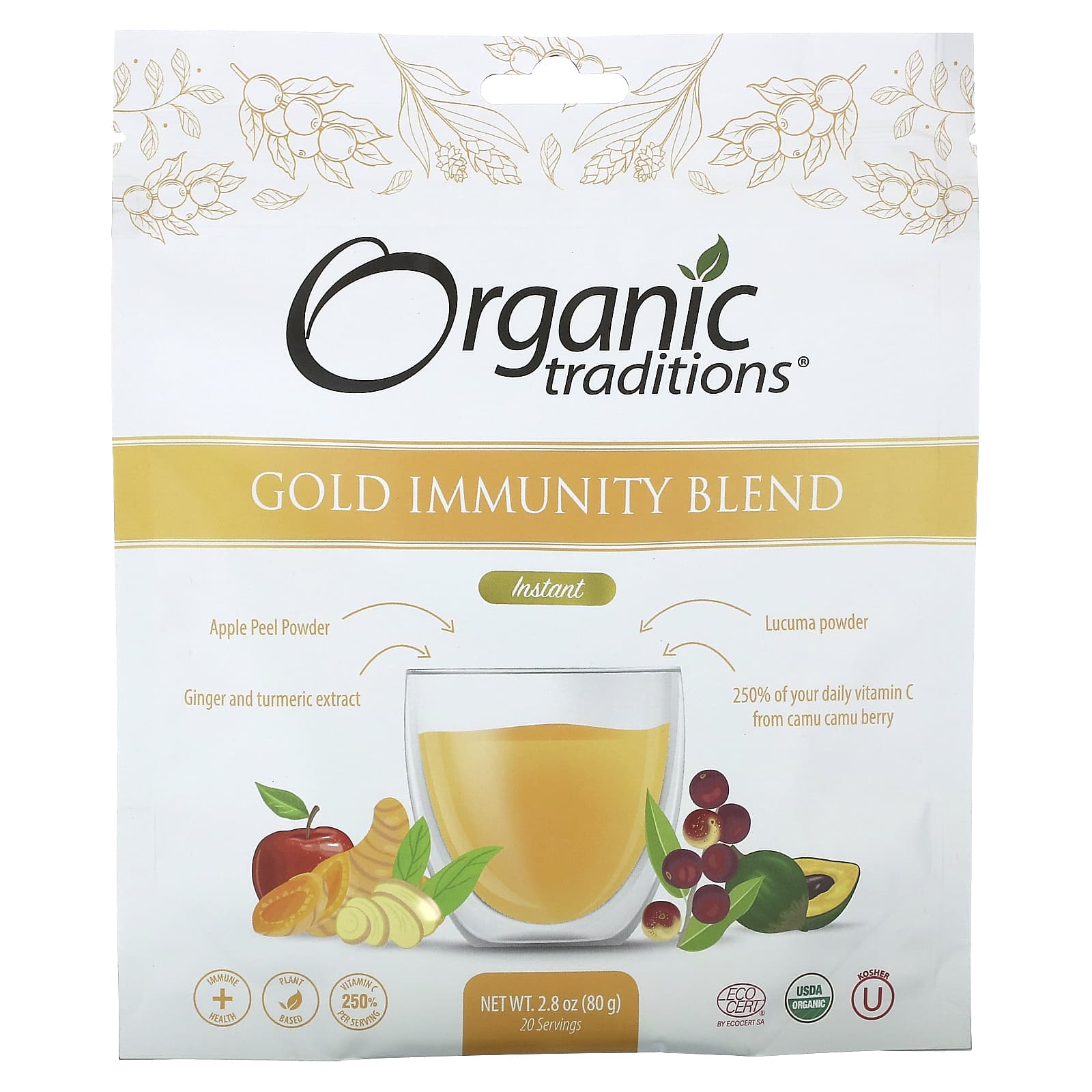 Organic Traditions, Gold Immunity Blend, Instant, 2.8 oz (80 g) - 