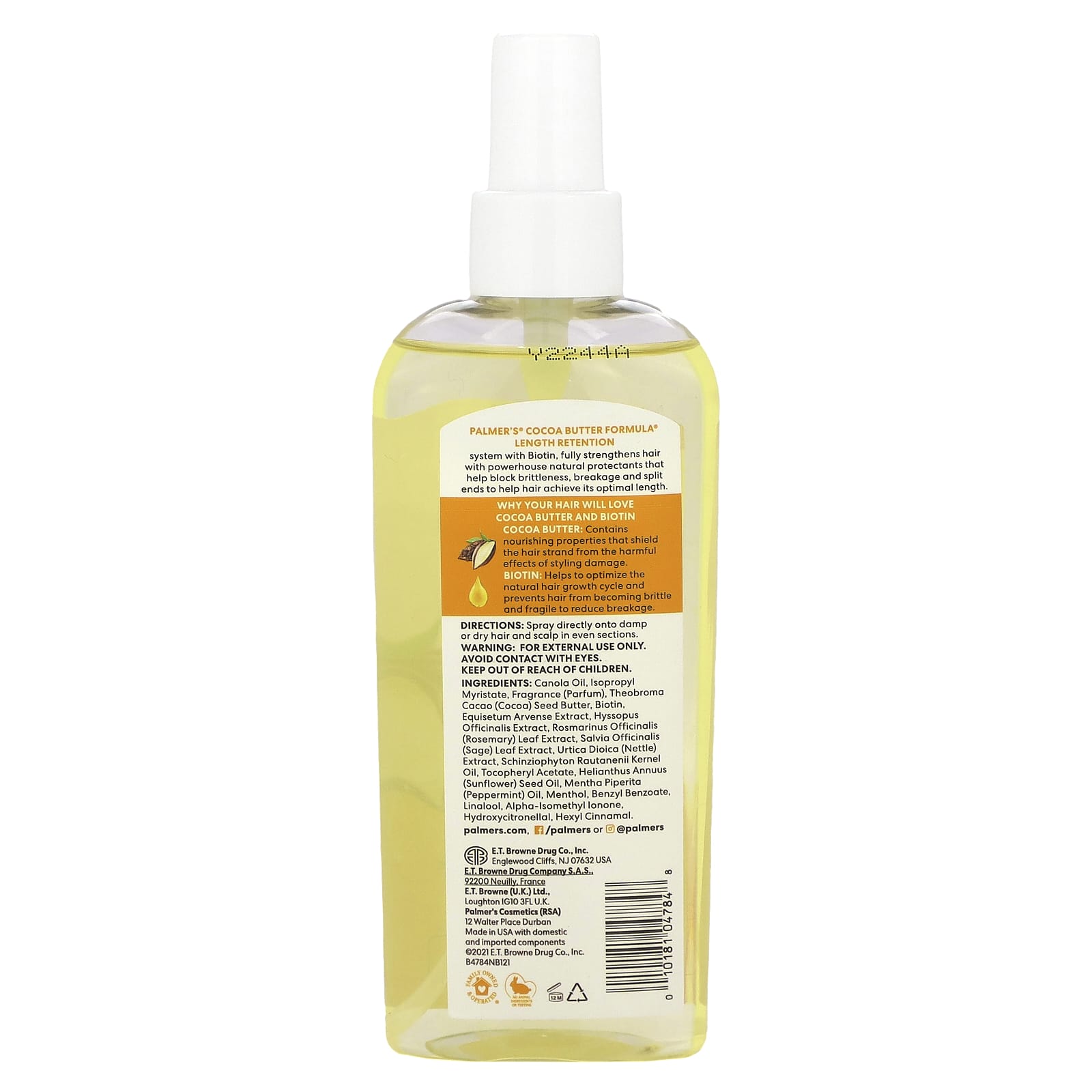 Palmer's, Cocoa Butter Formula with Vitamin E, Length Retention Hair + Scalp Oil, 5.1 fl oz (150 ml) - B08PC96N6X