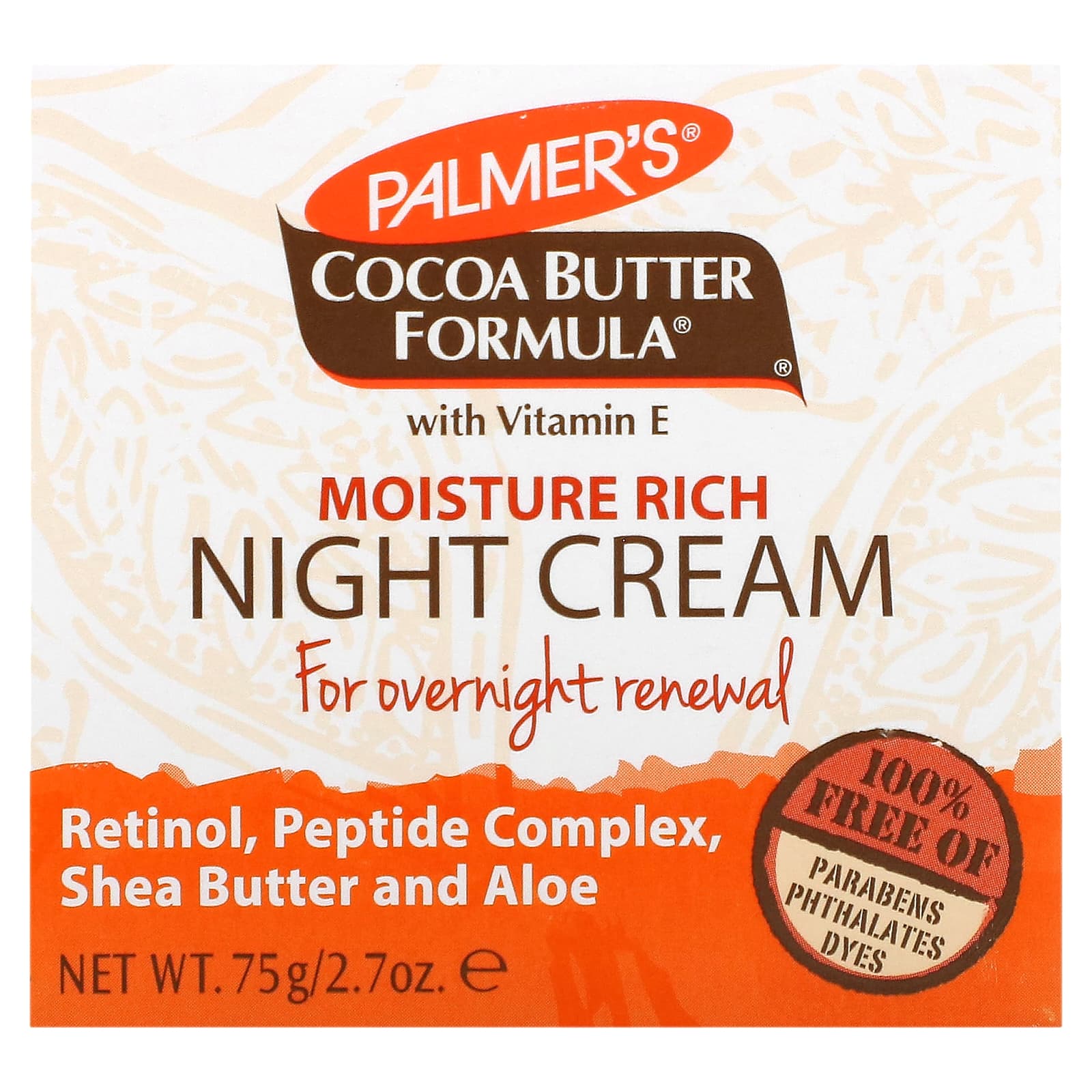 Palmer's, Cocoa Butter Formula with Vitamin E, Moisture Rich Night Cream, 2.7 oz (75 g) - B01KVZJ5UO