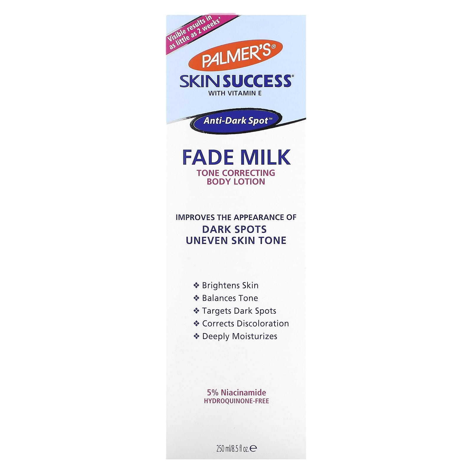 Palmer's, Skin Success with Vitamin E, Fade Milk, Tone Correcting Body Lotion, 8.5 fl oz (250 ml) - B00JEE7HI6