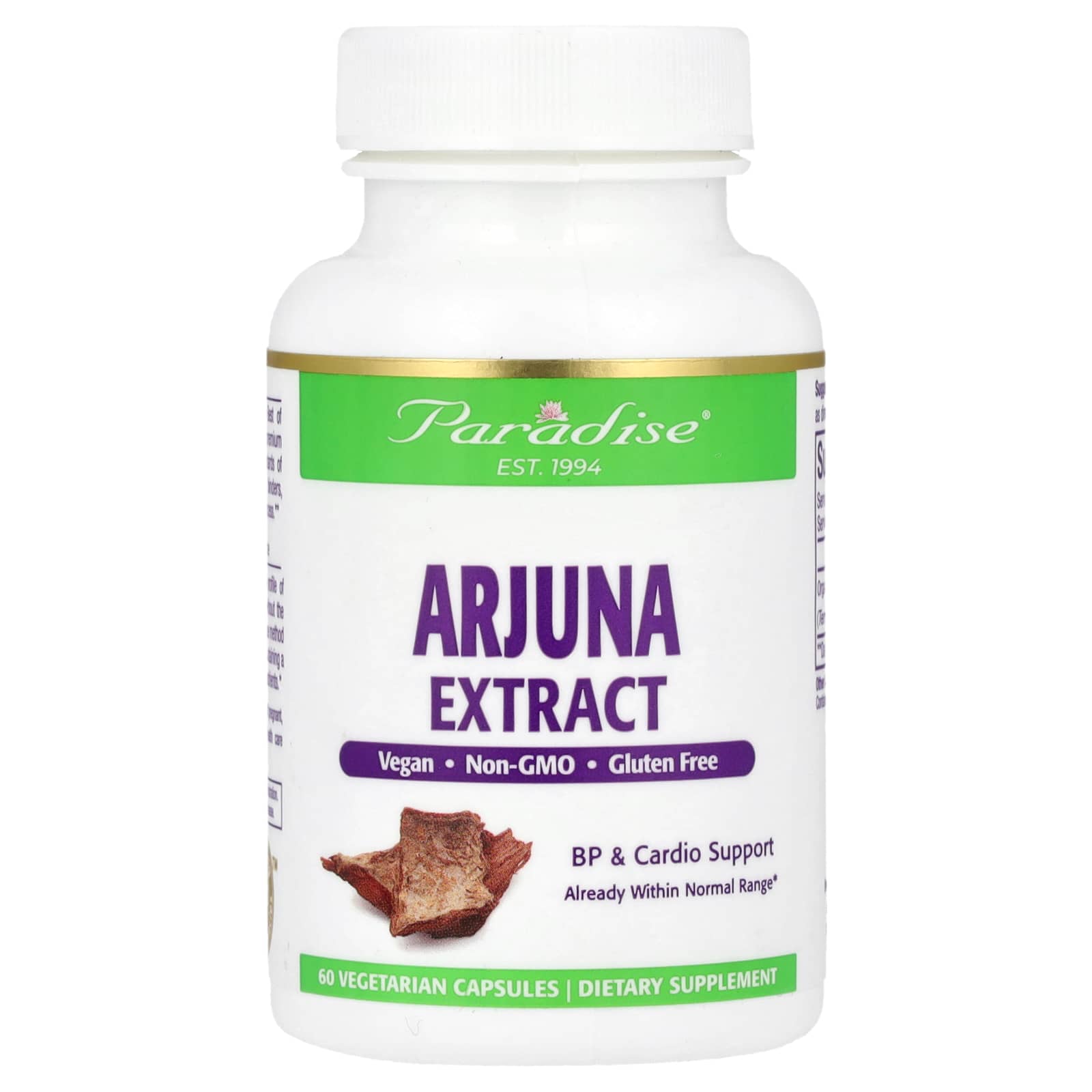 Paradise Herbs, Arjuna Extract , 60 Vegetarian Capsules - B0035RIOY4