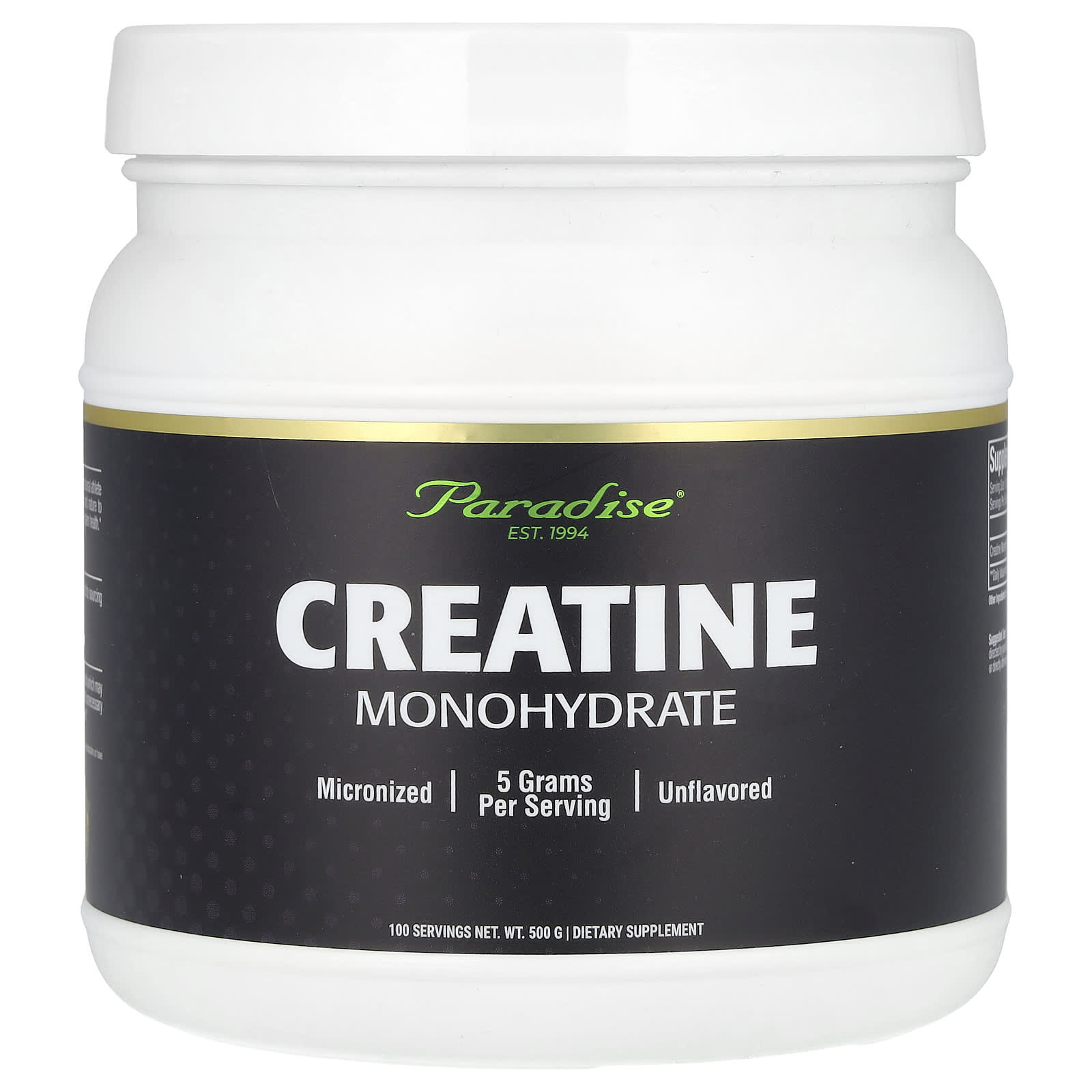Paradise Herbs, Creatine Monohydrate, Unflavored, 500 g - B0CV72RSFD