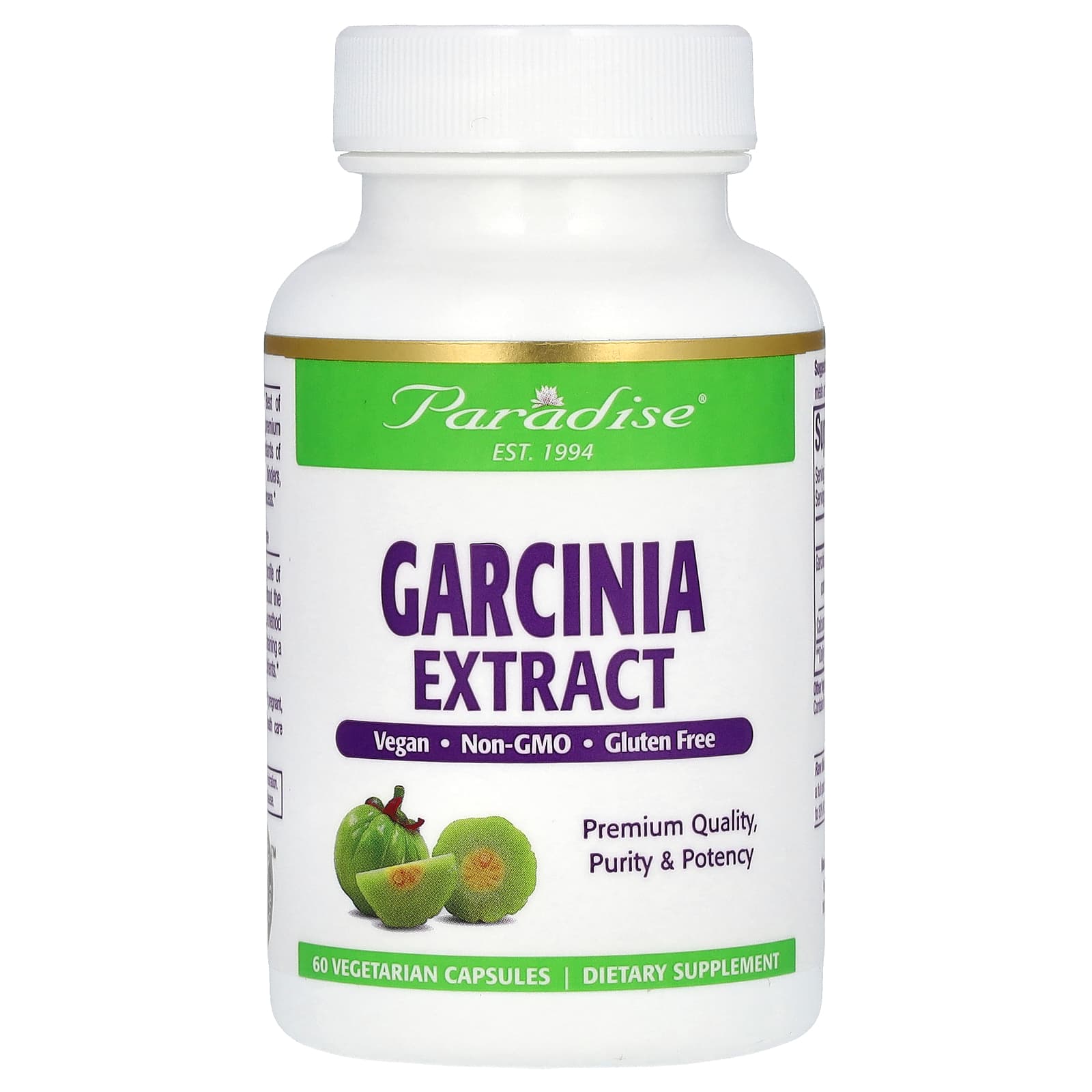 Paradise Herbs, Garcinia Extract, 60 Vegetarian Capsules - B00CEL4R1Q