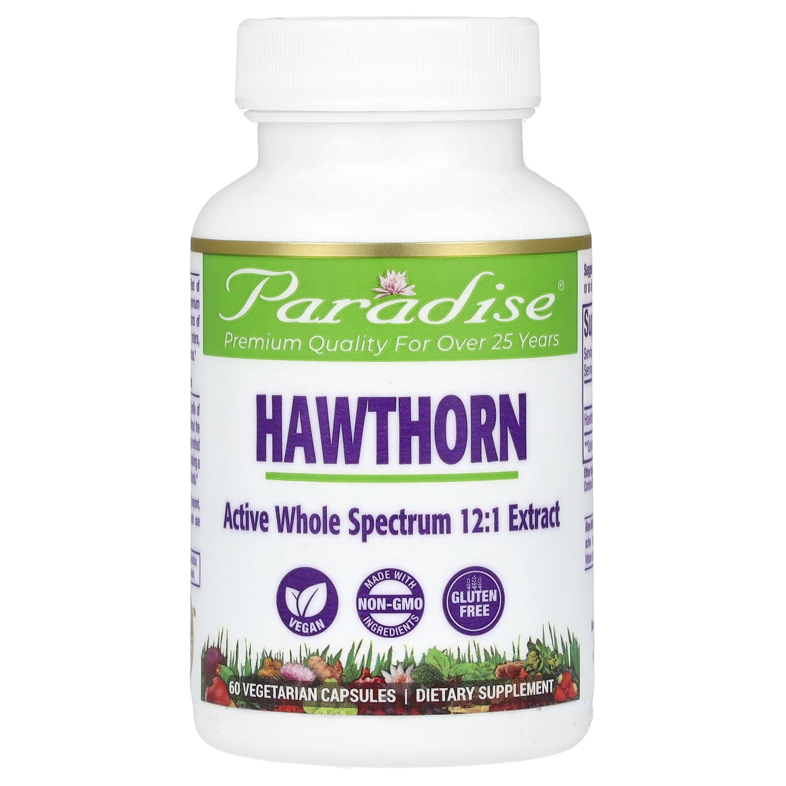 Paradise Herbs, Hawthorn, 60 Vegetarian Capsules - B005QFCZWA