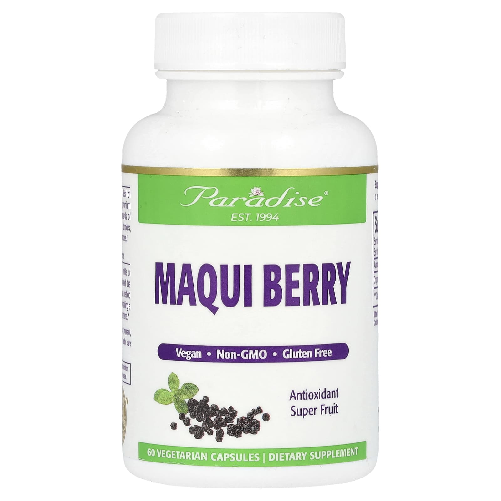 Paradise Herbs, Maqui Berry, 60 Vegetarian Capsules - B0055PNRZ0