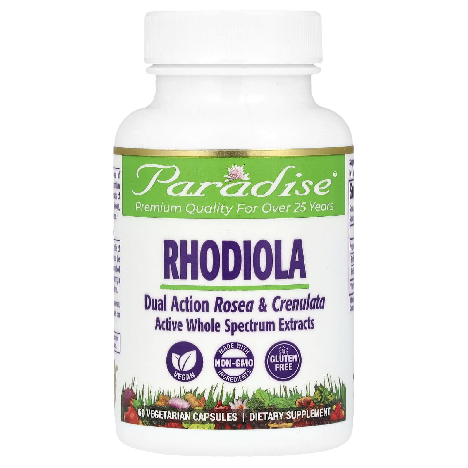 Paradise Herbs, Rhodiola, 60 Vegetarian Capsules - B0006TN85O