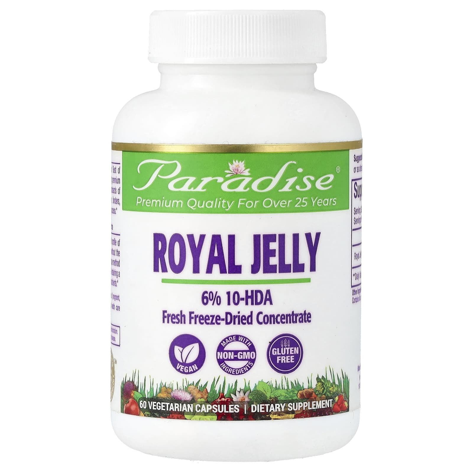 Paradise Herbs, Royal Jelly, 60 Vegetarian Capsules - B006H9SD34