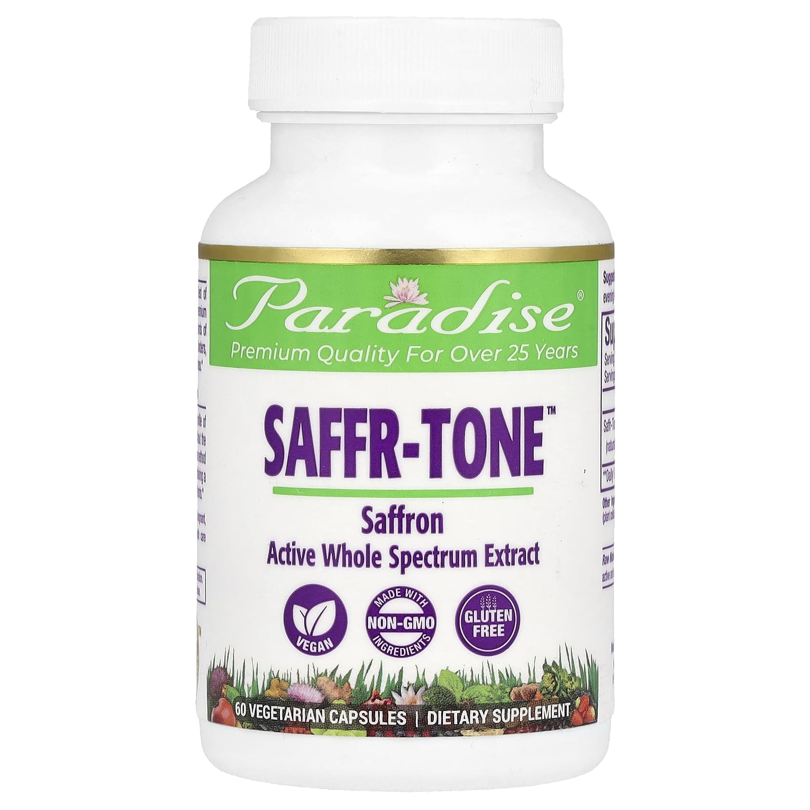 Paradise Herbs, Saffr-Tone, 60 Vegetarian Capsules - B0081ILBRO