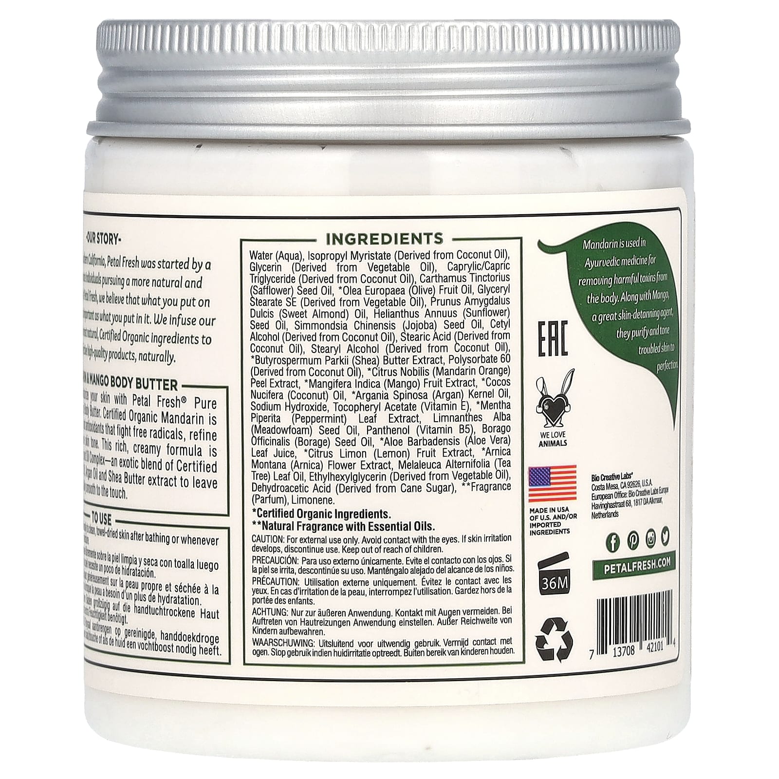 Petal Fresh, Clarifying Body Butter, Mandarin & Mango, 8 oz (237 ml) - B07C1Z6XDC