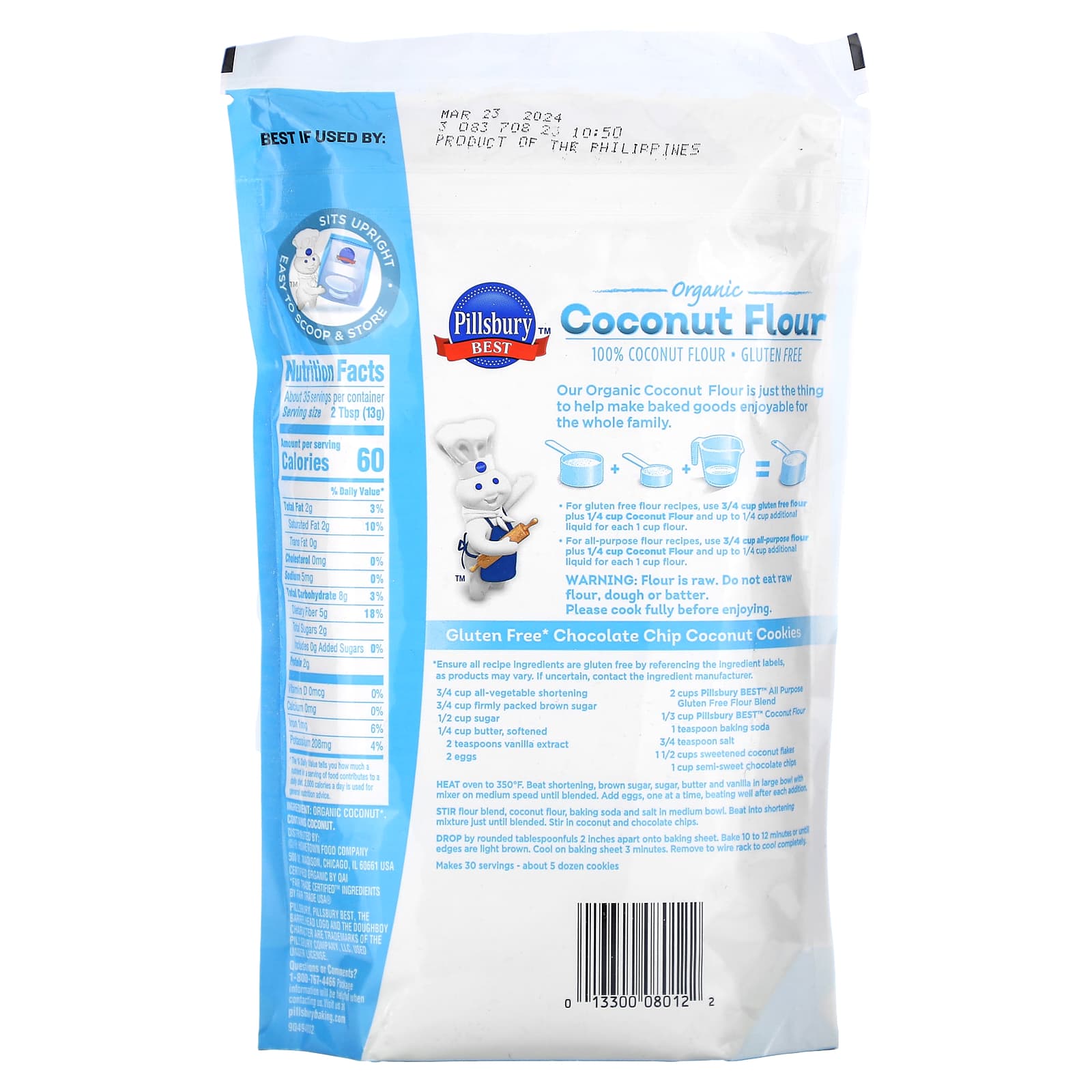 Pillsbury, Organic Coconut Flour, 1 lb. (454 g) - B08HJL63TT