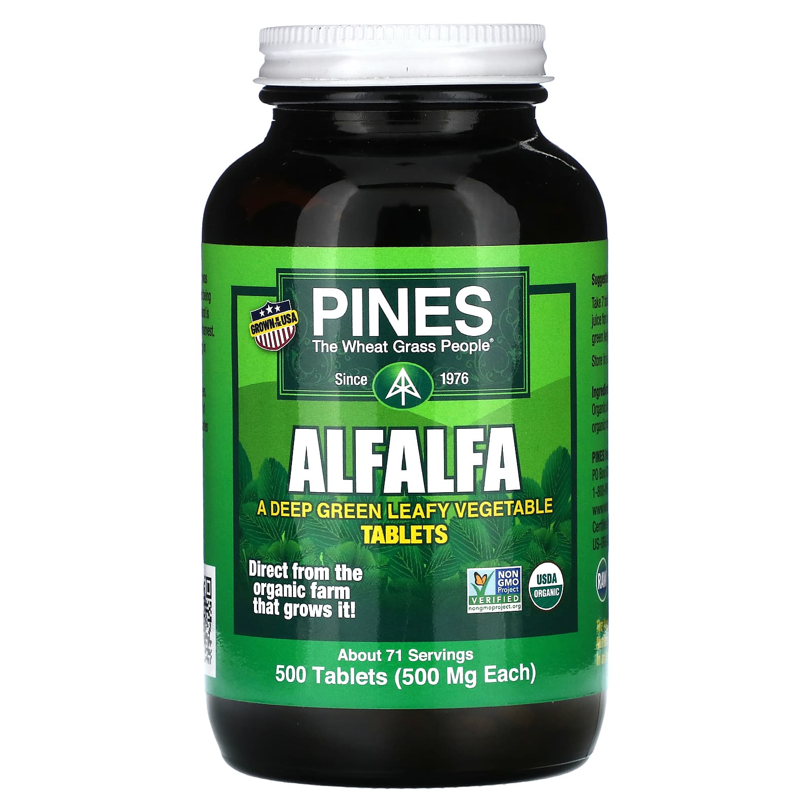 Pines International, Alfalfa, 500 mg, 500 Tablets - B008E65DIQ