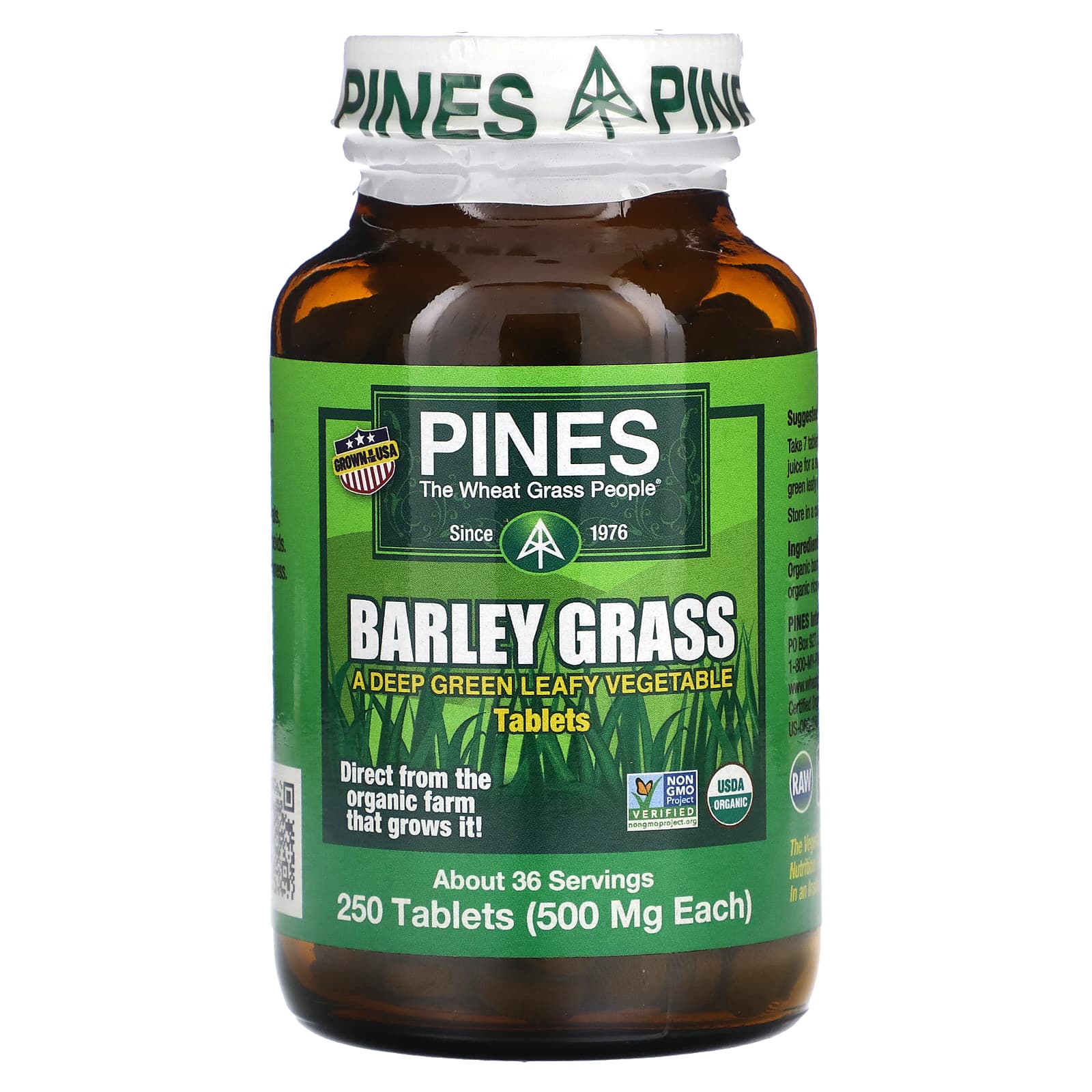 Pines International, Barley Grass, 250 Tablets - B00014GK04