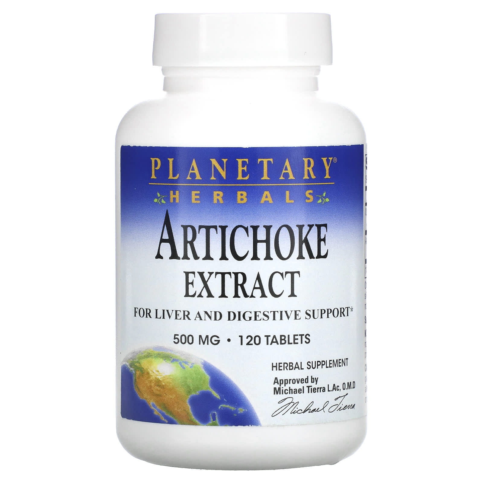 Planetary Herbals, Artichoke Extract, 500 mg, 120 Tablets - B000ETPJD0