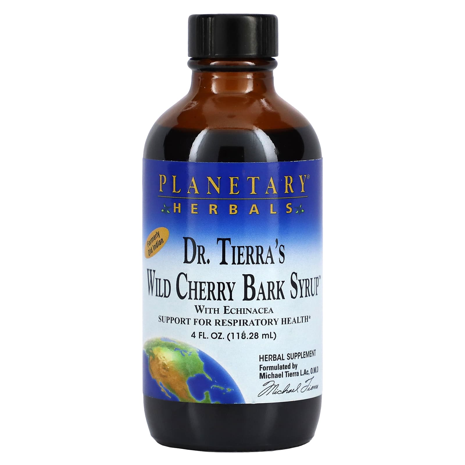Planetary Herbals, Dr. Tierra's Wild Cherry Bark Syrup, 4 fl oz (118.28 ml) - B001CA3CPM