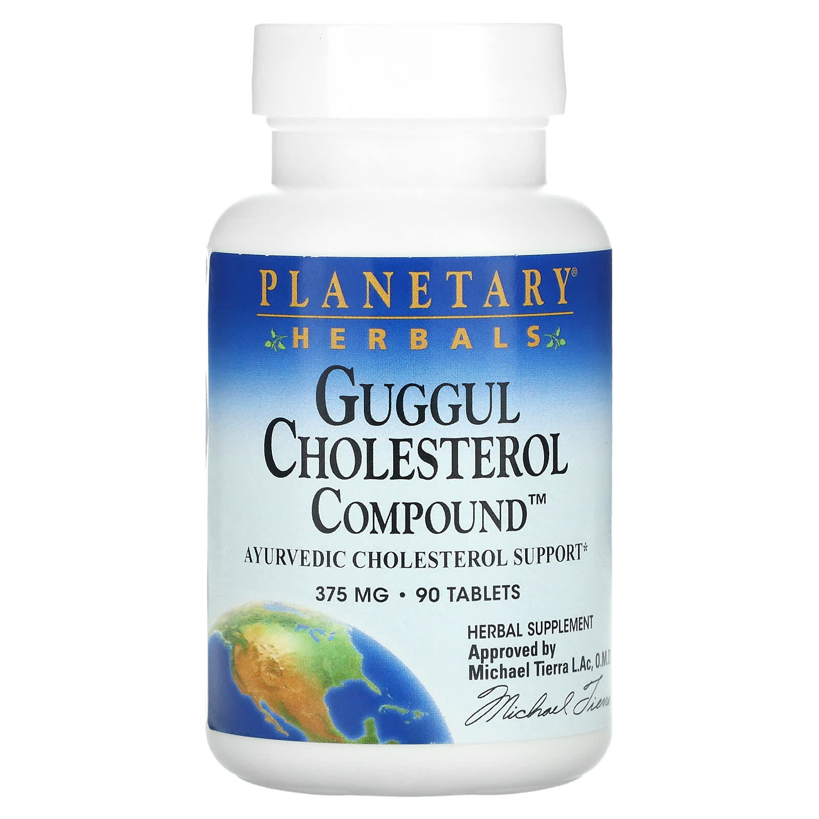 Planetary Herbals, Guggul Cholesterol Compound, 375 mg, 90 Tablets