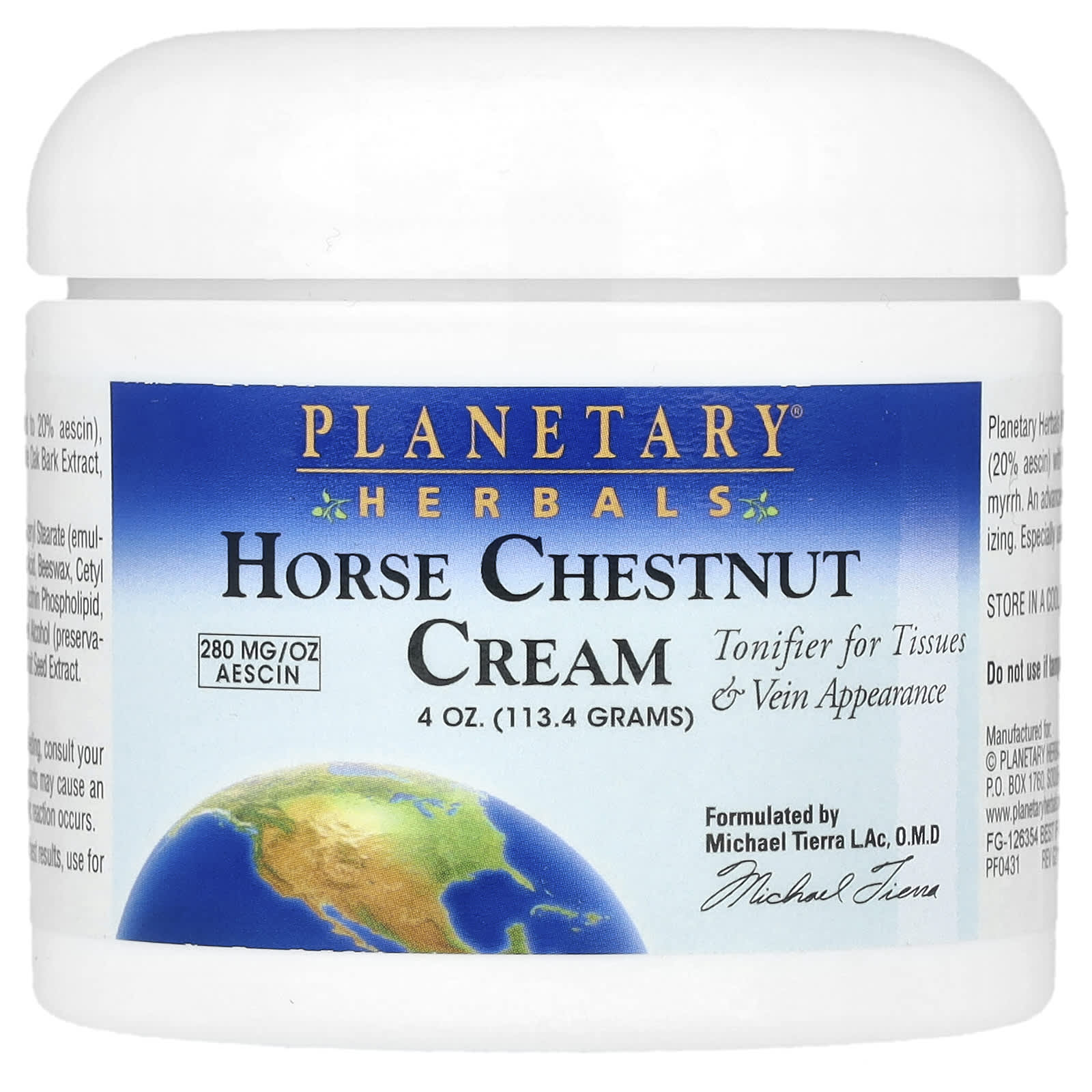 Planetary Herbals, Horse Chestnut Cream, 4 oz (113.4 g) - B008MONZNA